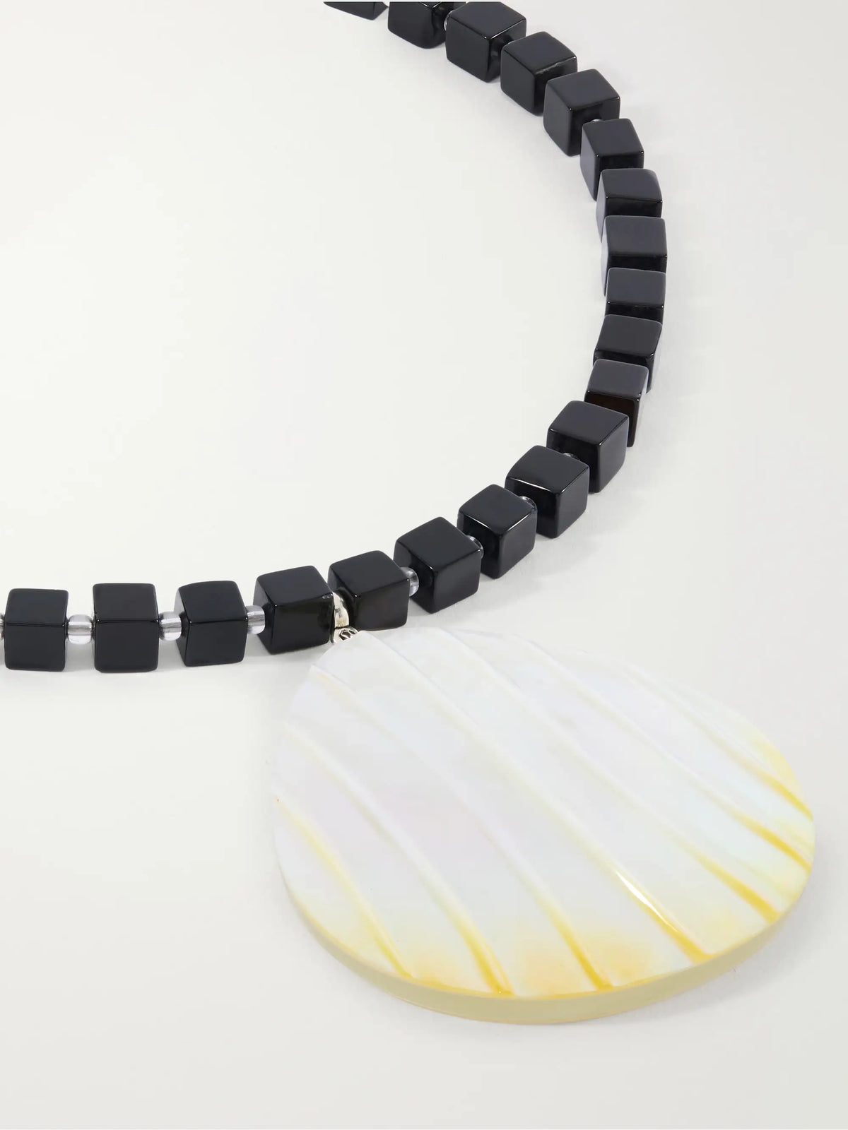 Oro Rhodium-plated, Shell And Onyx Necklace
