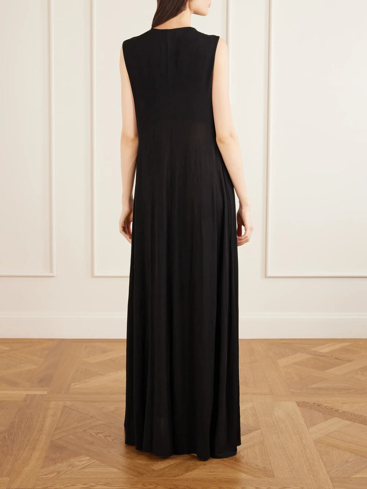Gathered Embellished Stretch-jersey Maxi Dress