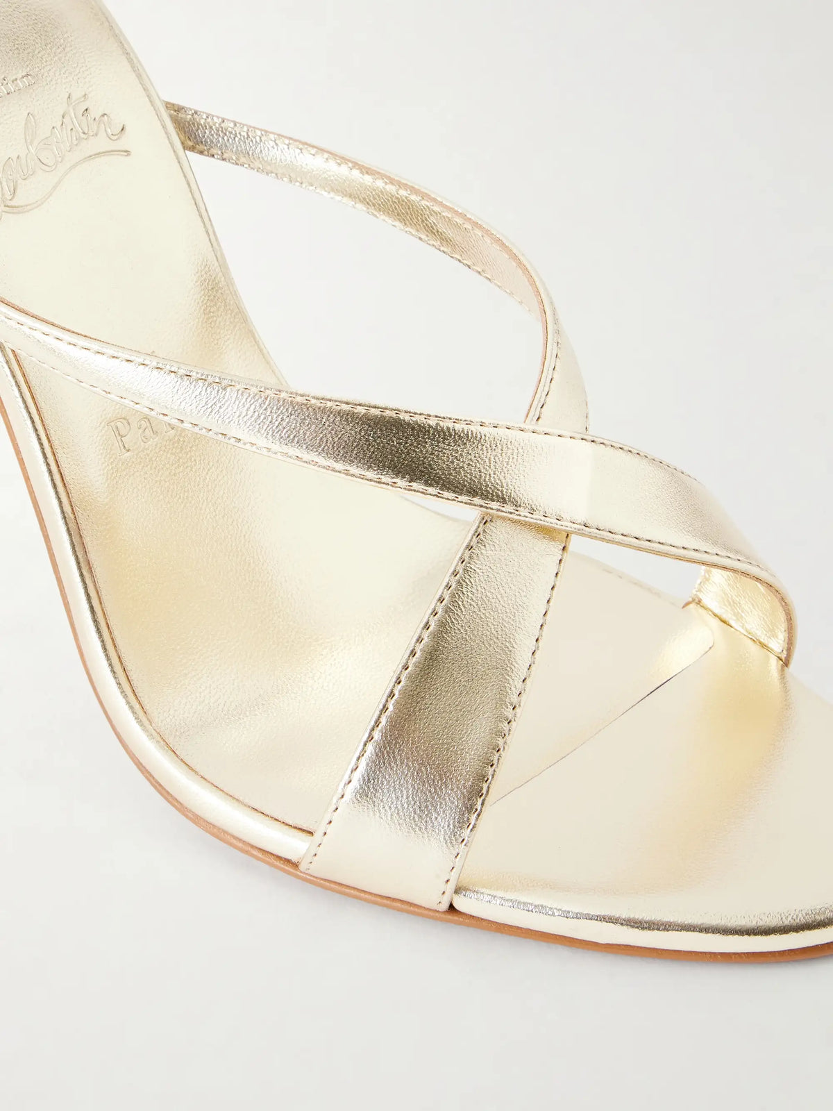 Mulazee Cross 100 Metallic Leather Mules