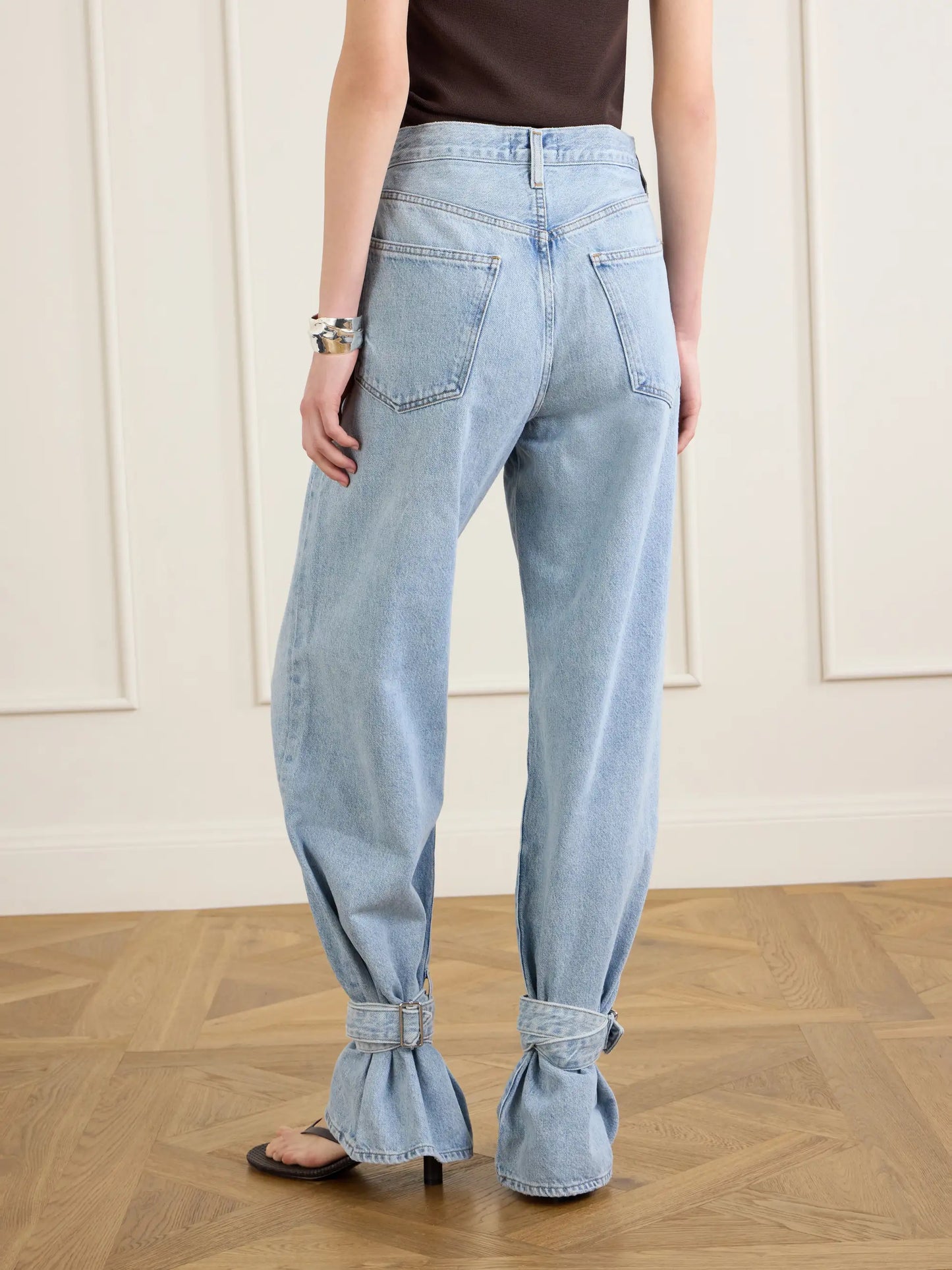 Belted Straight-leg Jeans