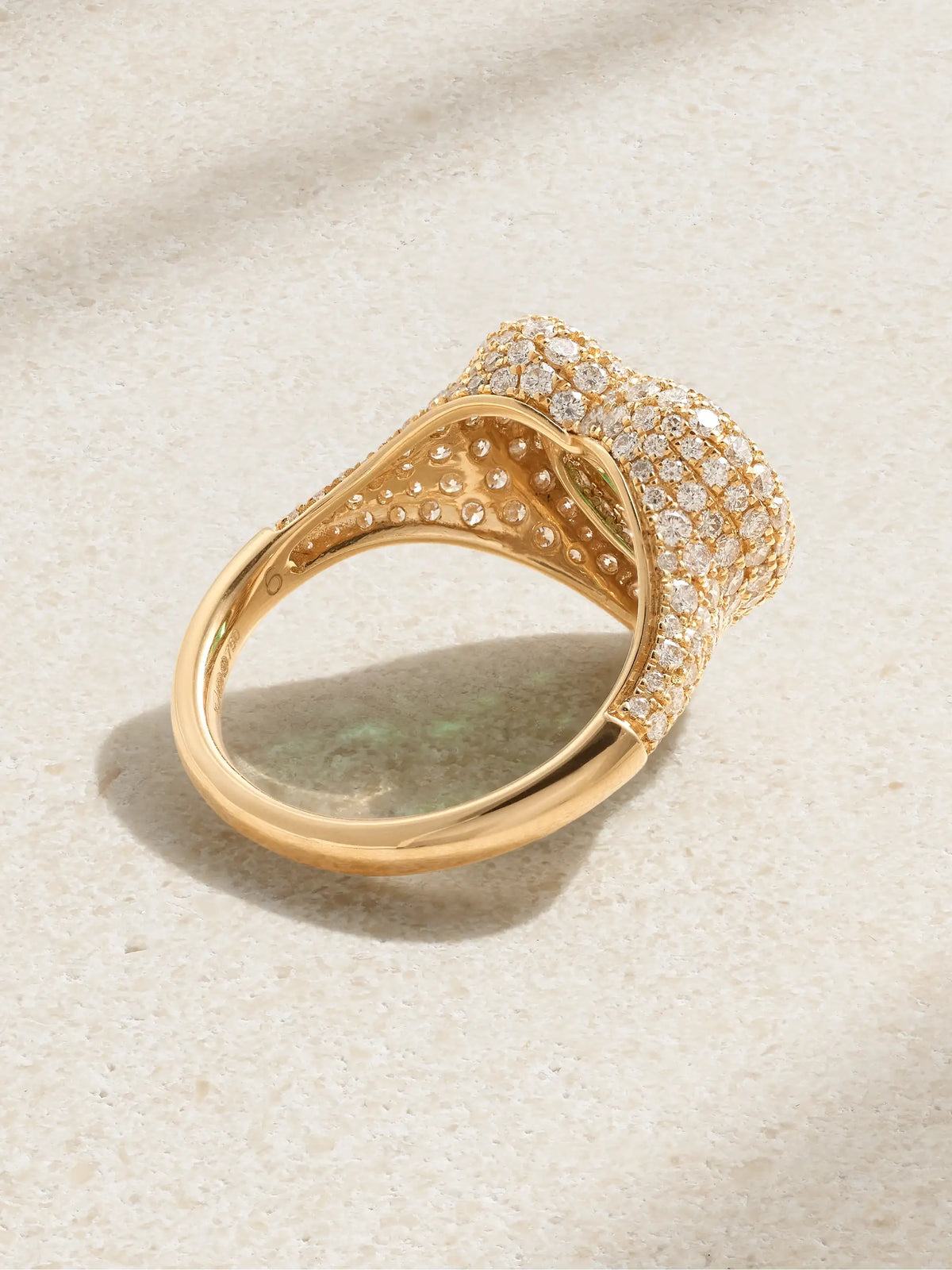 18-karat Gold, Enamel, Diamond And Emerald Ring