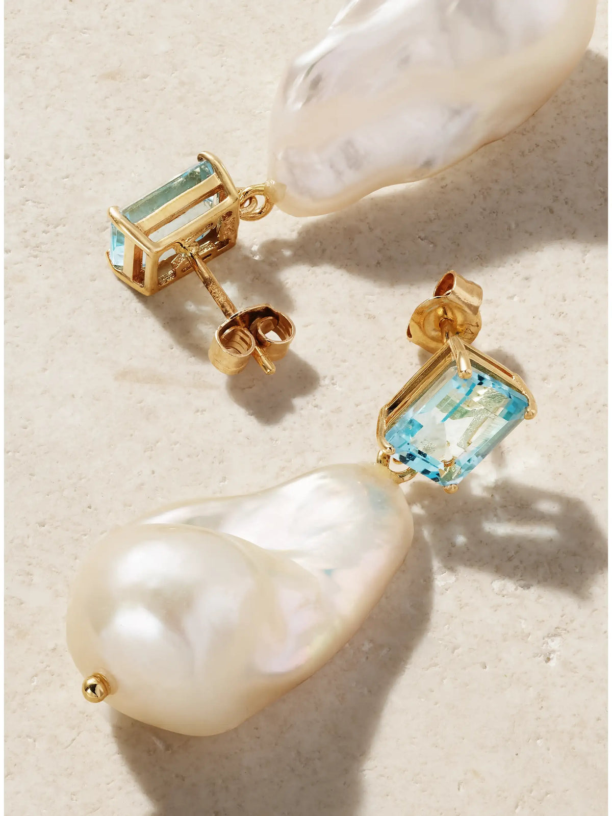 14-karat Gold, Topaz And Pearl Earrings