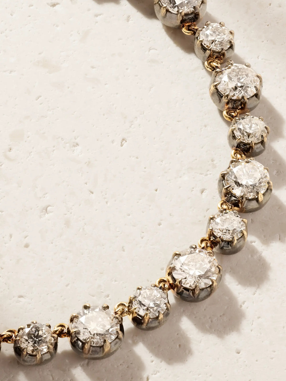 Georgian Rhodium-plated 14-karat Gold Diamond Necklace