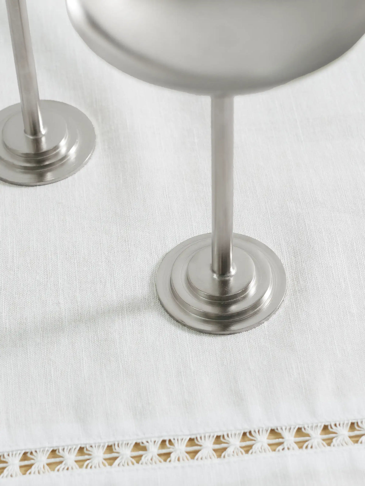 Set Of Two Silver-tone Dessert Coupes