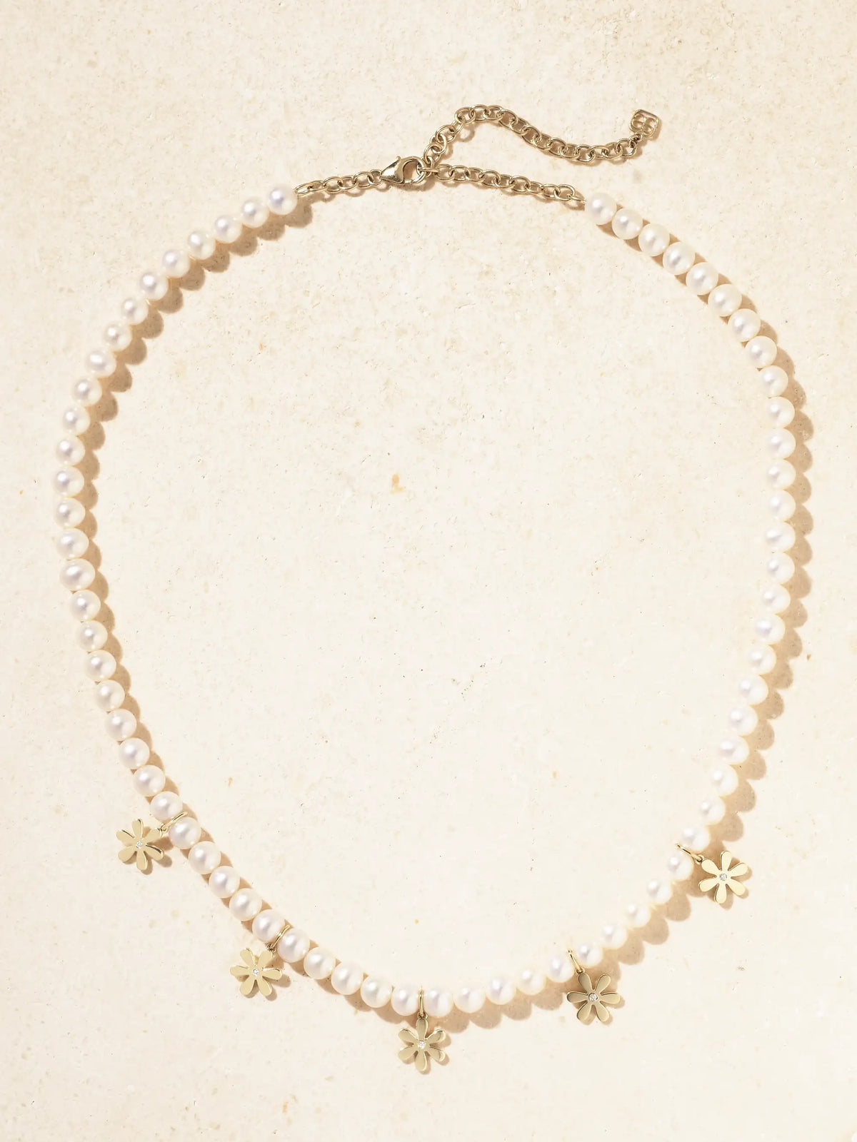 Daisy 14-karat Gold, Pearl And Diamond Necklace