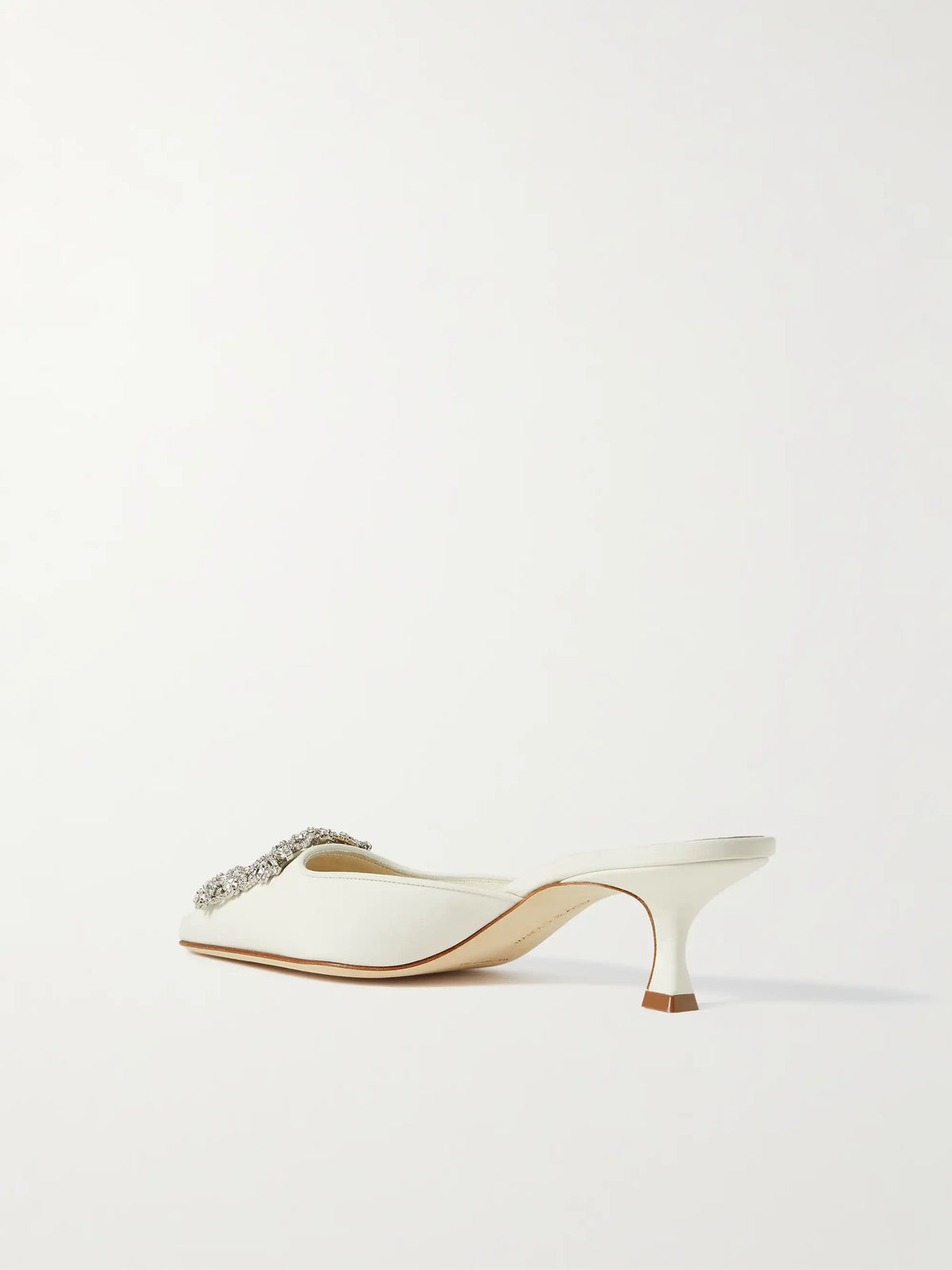 Maysale 50 Buckled Crepe De Chine Mules