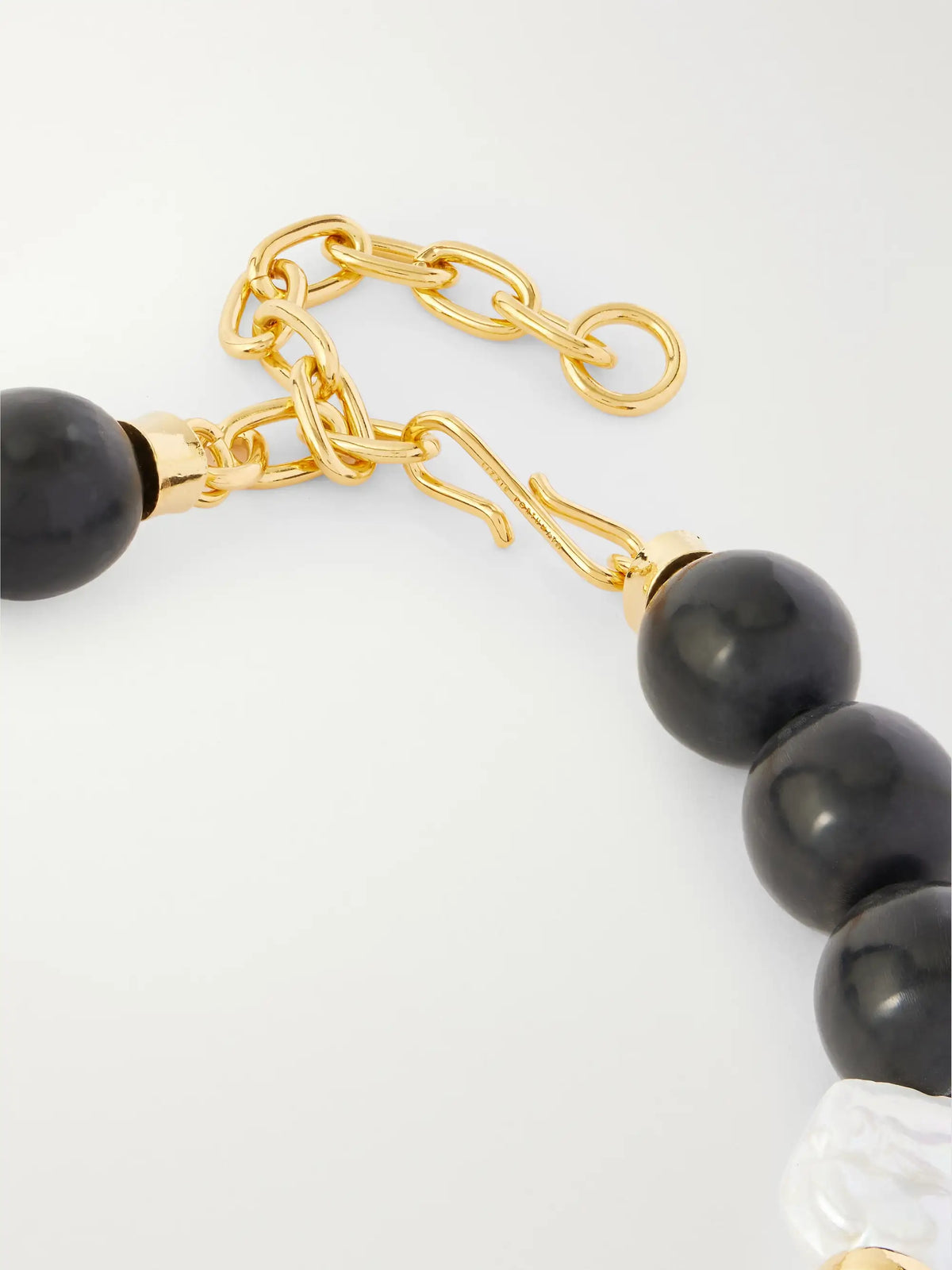 Oria Gold-plated, Pearl And Horn Beaded Necklace
