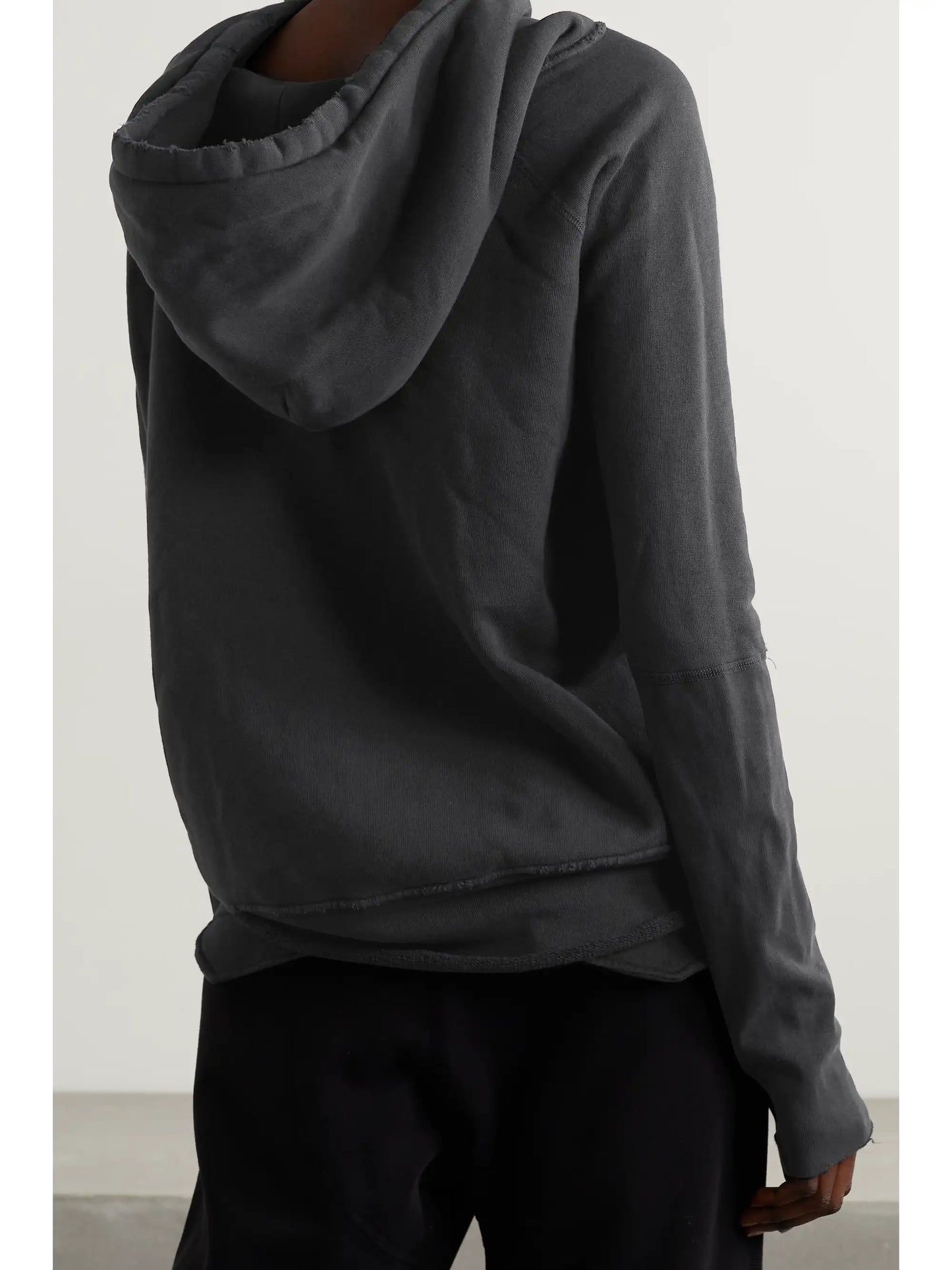 Janie Distressed Cotton-jersey Hoodie