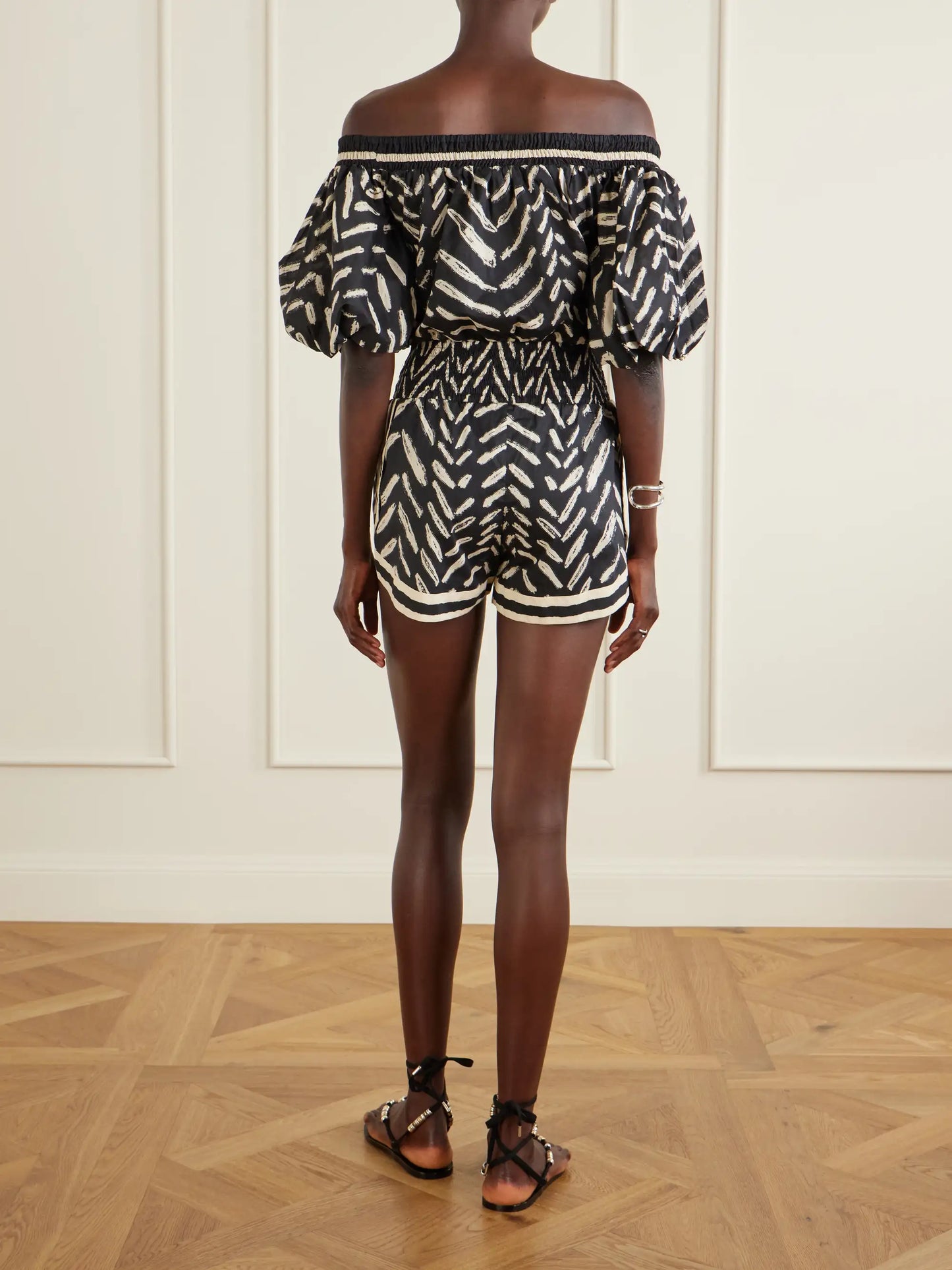 Water Hymn Printed Cotton-poplin Playsuit