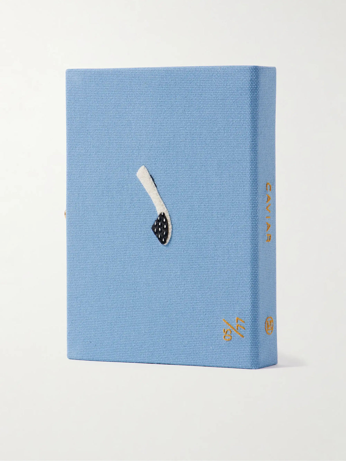 Caviar Embroidered Appliquéd Canvas Clutch