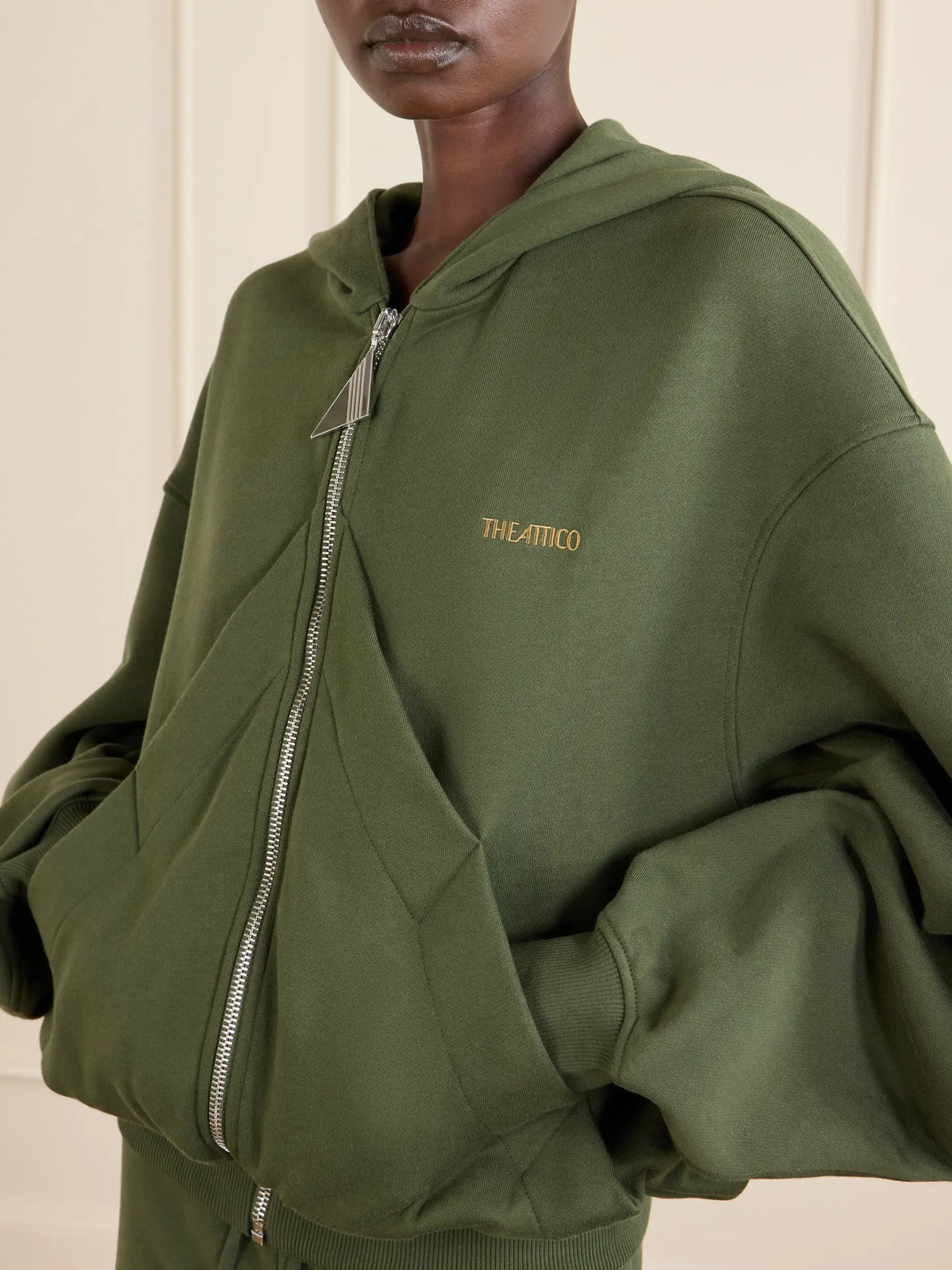 The Attico Cotton-jersey Zip-up Hoodie