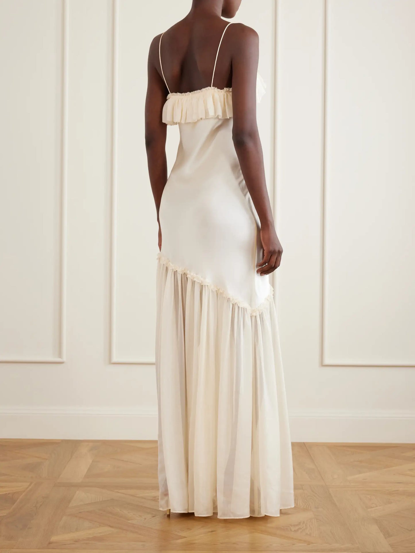 Elaria Ruched Silk Maxi Dress