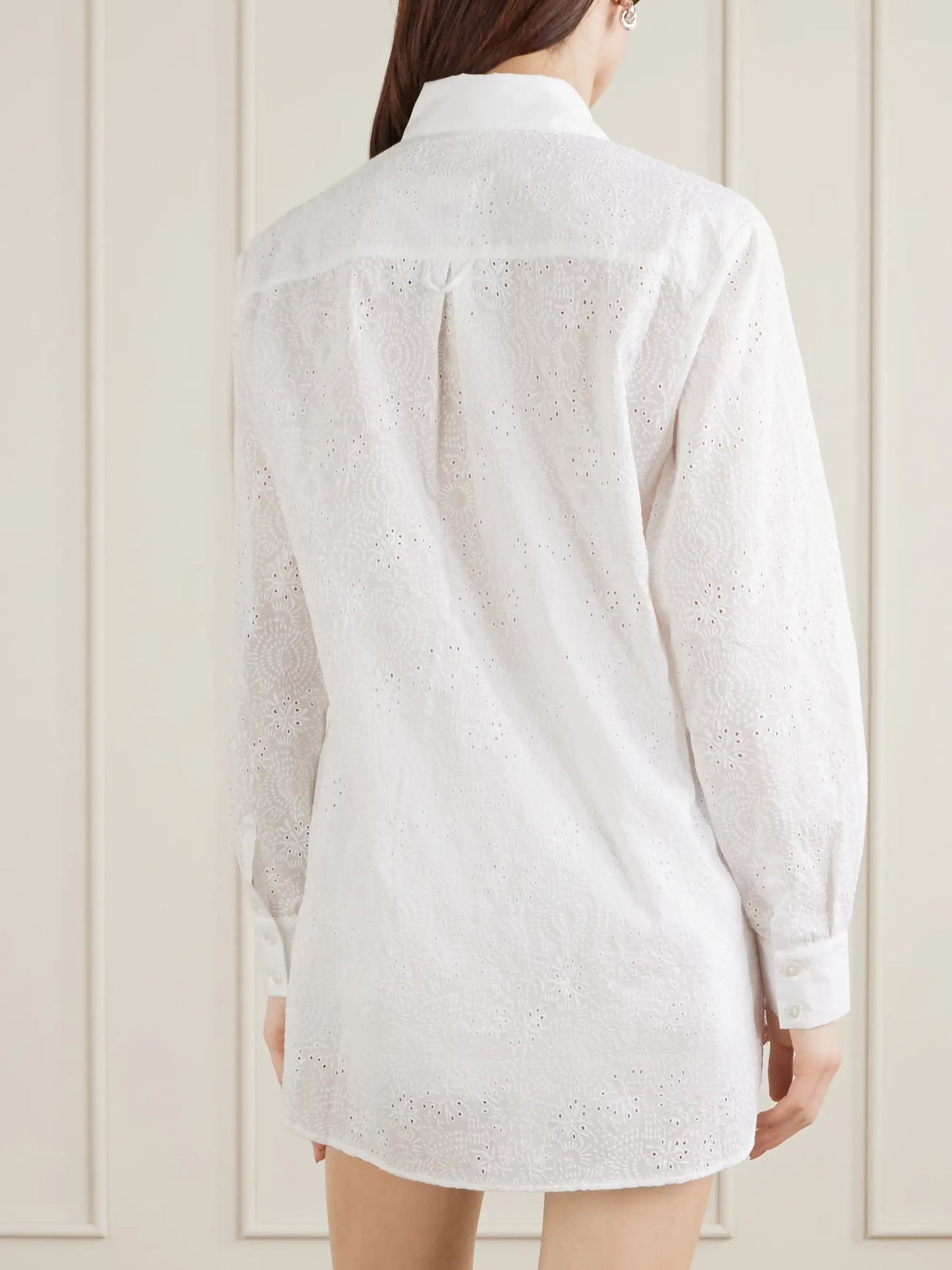 Arabelle Pleated Broderie Anglaise Cotton Shirt