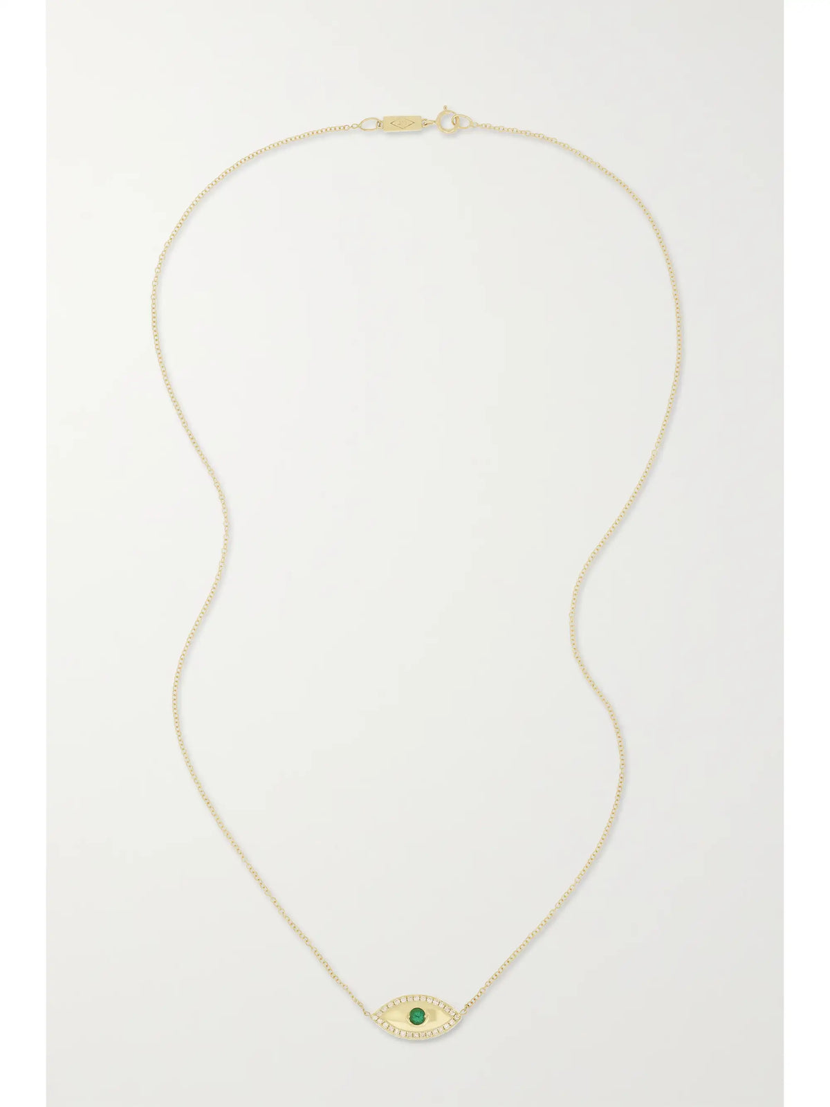 Medium Evil Eye 18-karat Gold, Diamond And Emerald Necklace