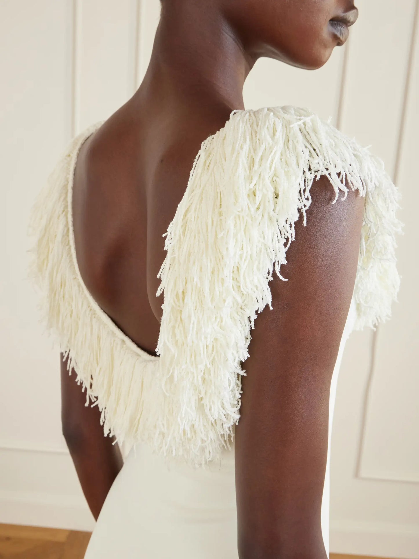 Marcelline Fringed Stretch-knit Mini Dress