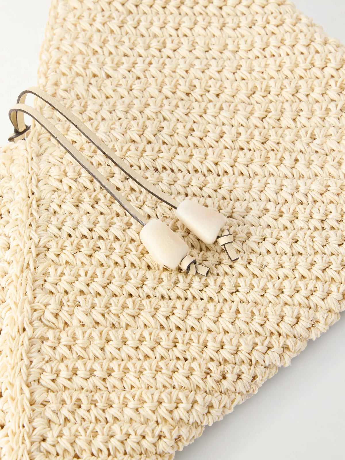 Origami Small Leather-trimmed Raffia Tote