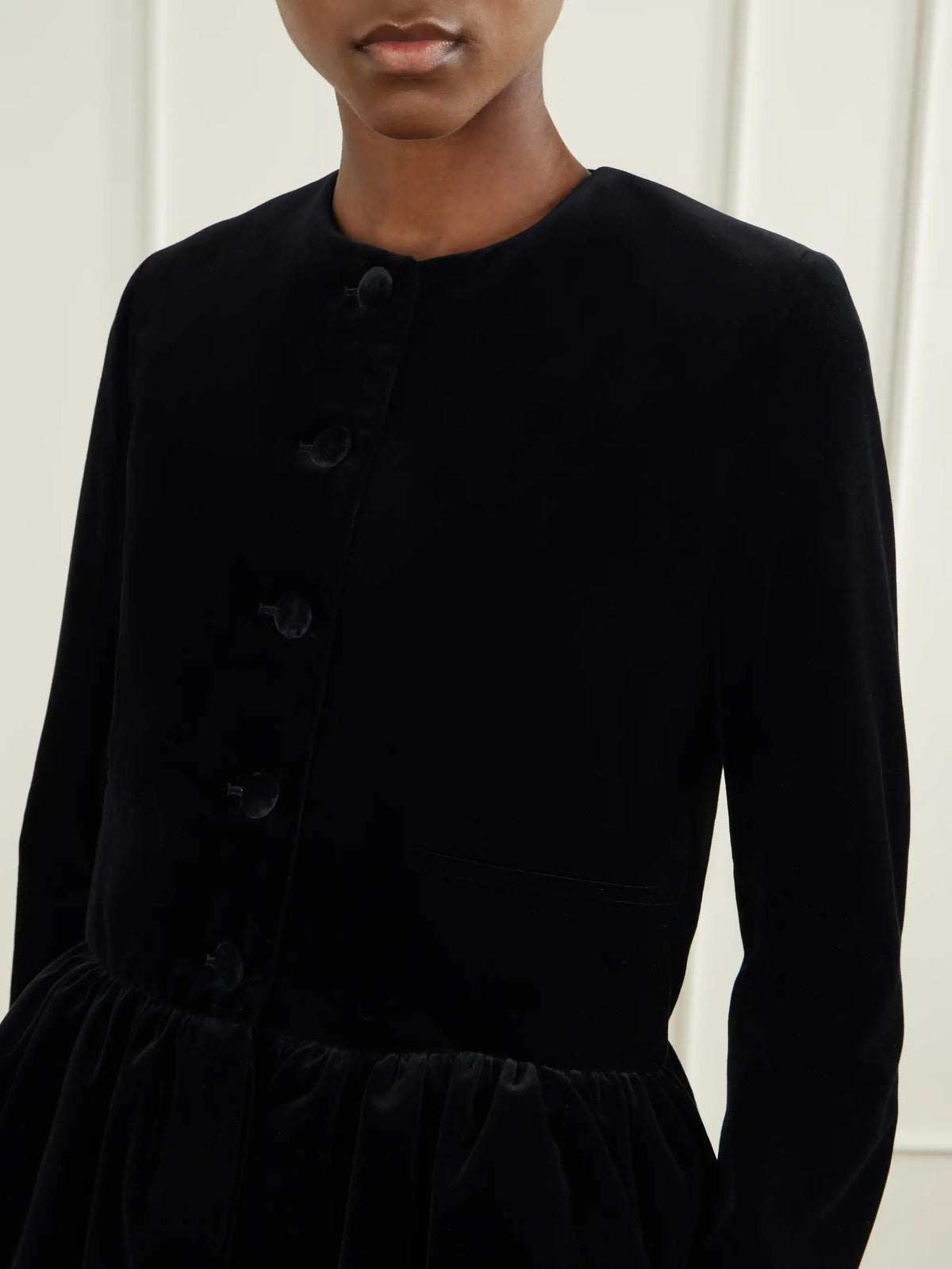 LIBEROWE Cotton-velvet Peplum Jacket