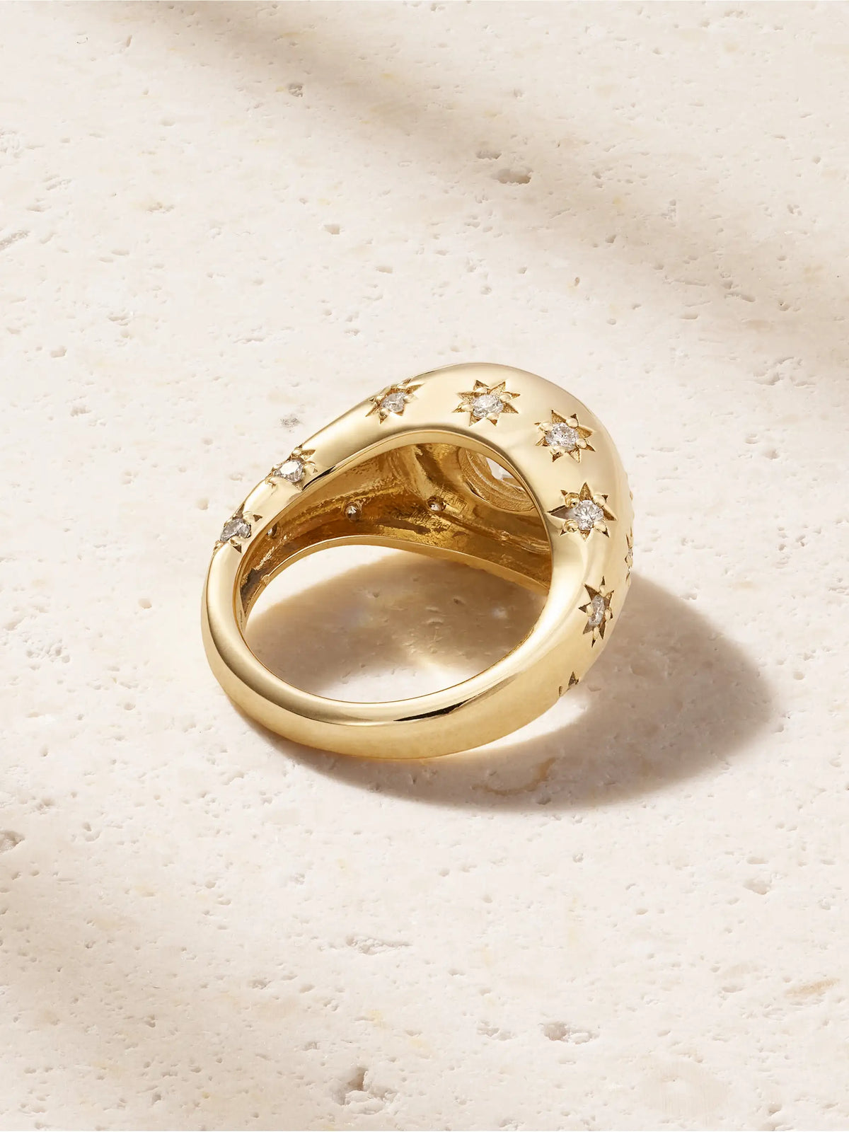 Disco 14-karat Gold Diamond Ring