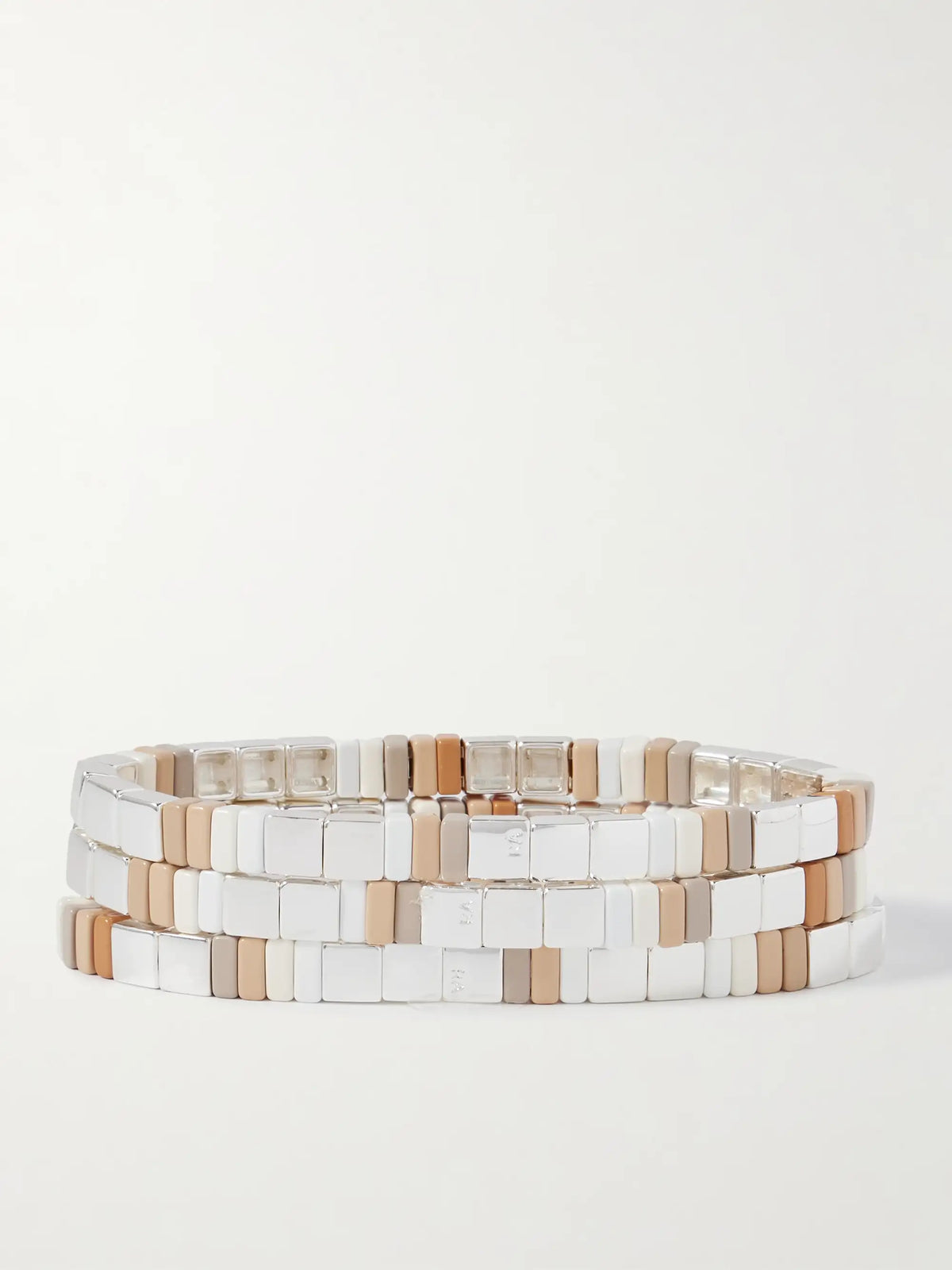 The Quiet Time Set Of Three Silver-tone Enamel Bracelets