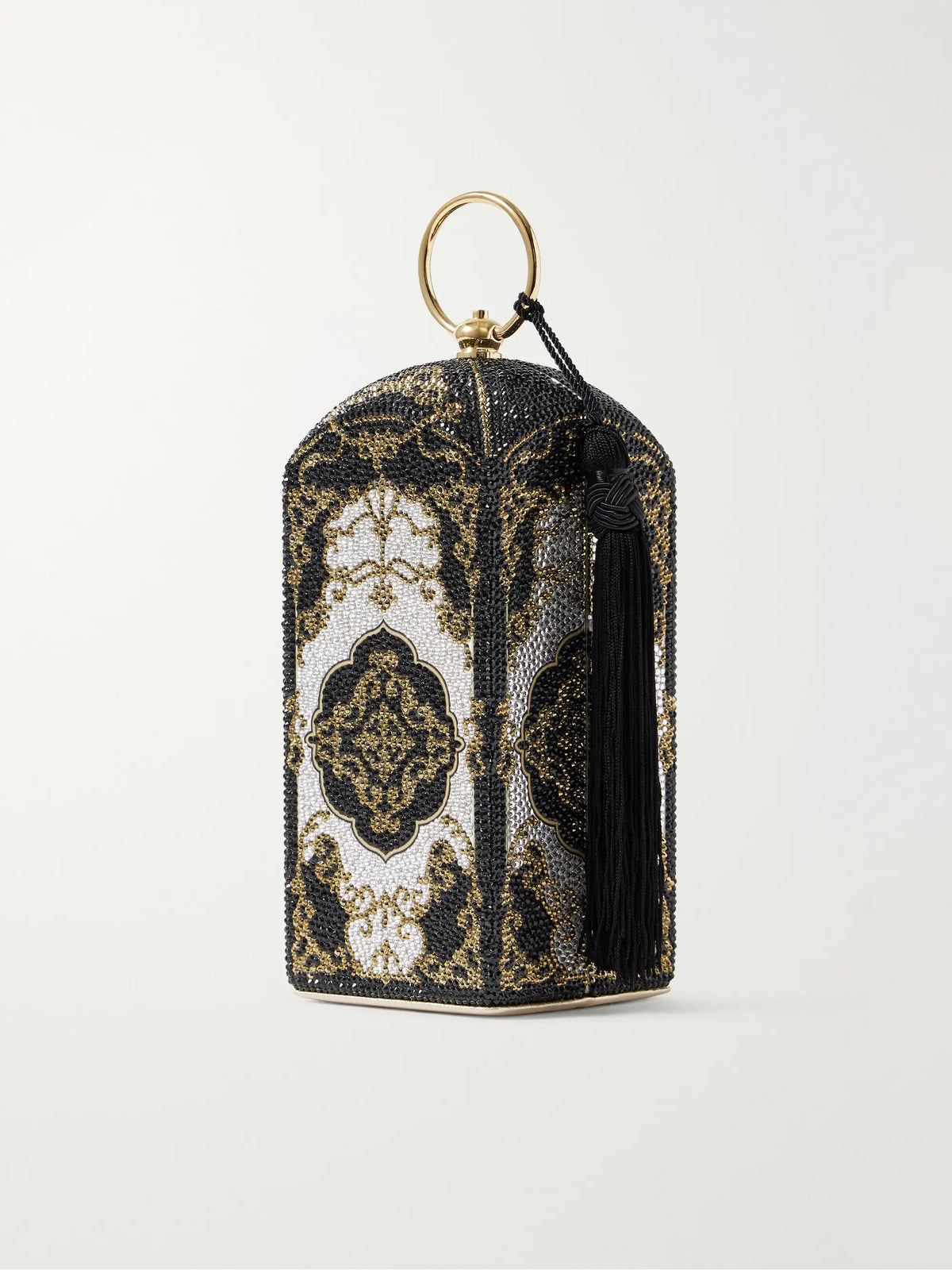 Tea Crystal-embellished Gold-tone Clutch