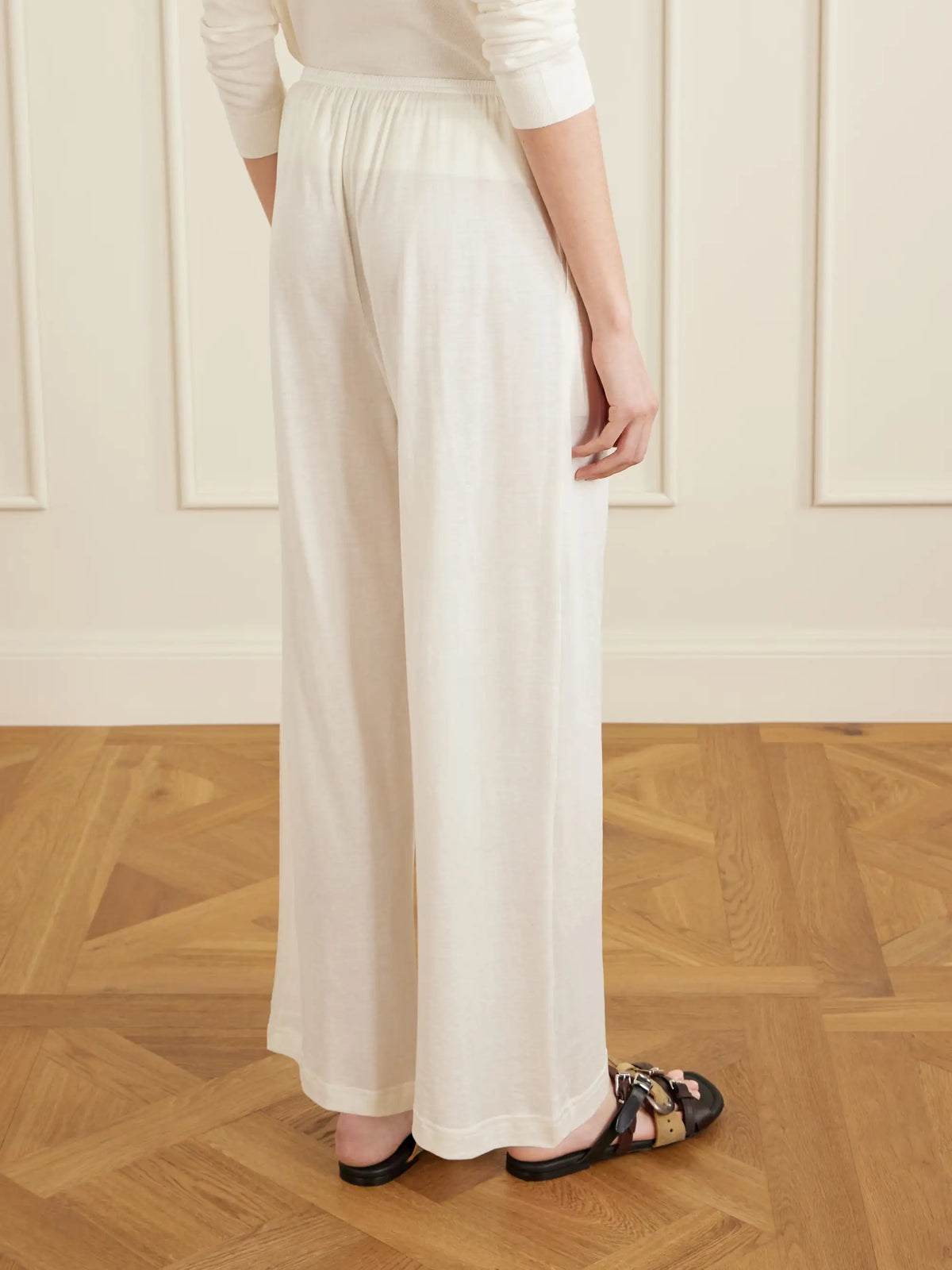 Cotton And Silk-blend Straight-leg Pants