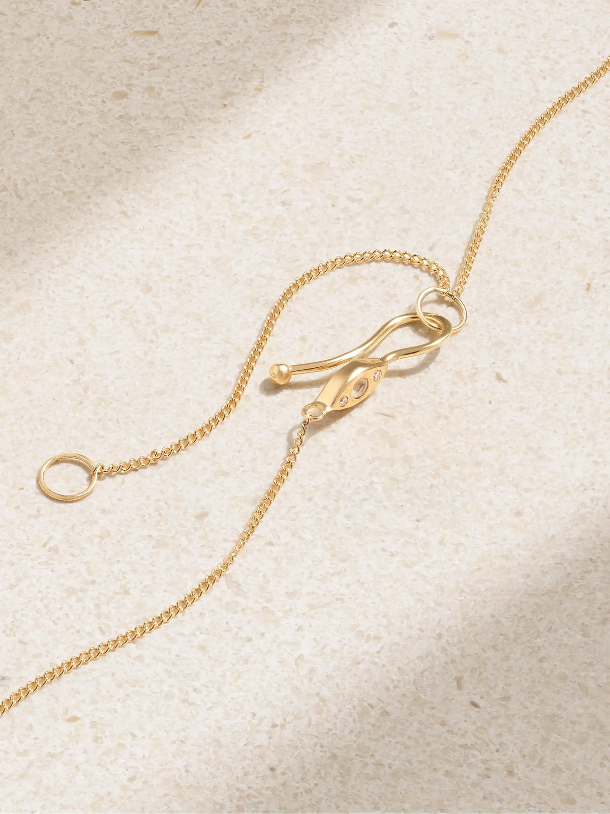 14-karat Recycled Gold, Rose Quartz And Diamond Necklace