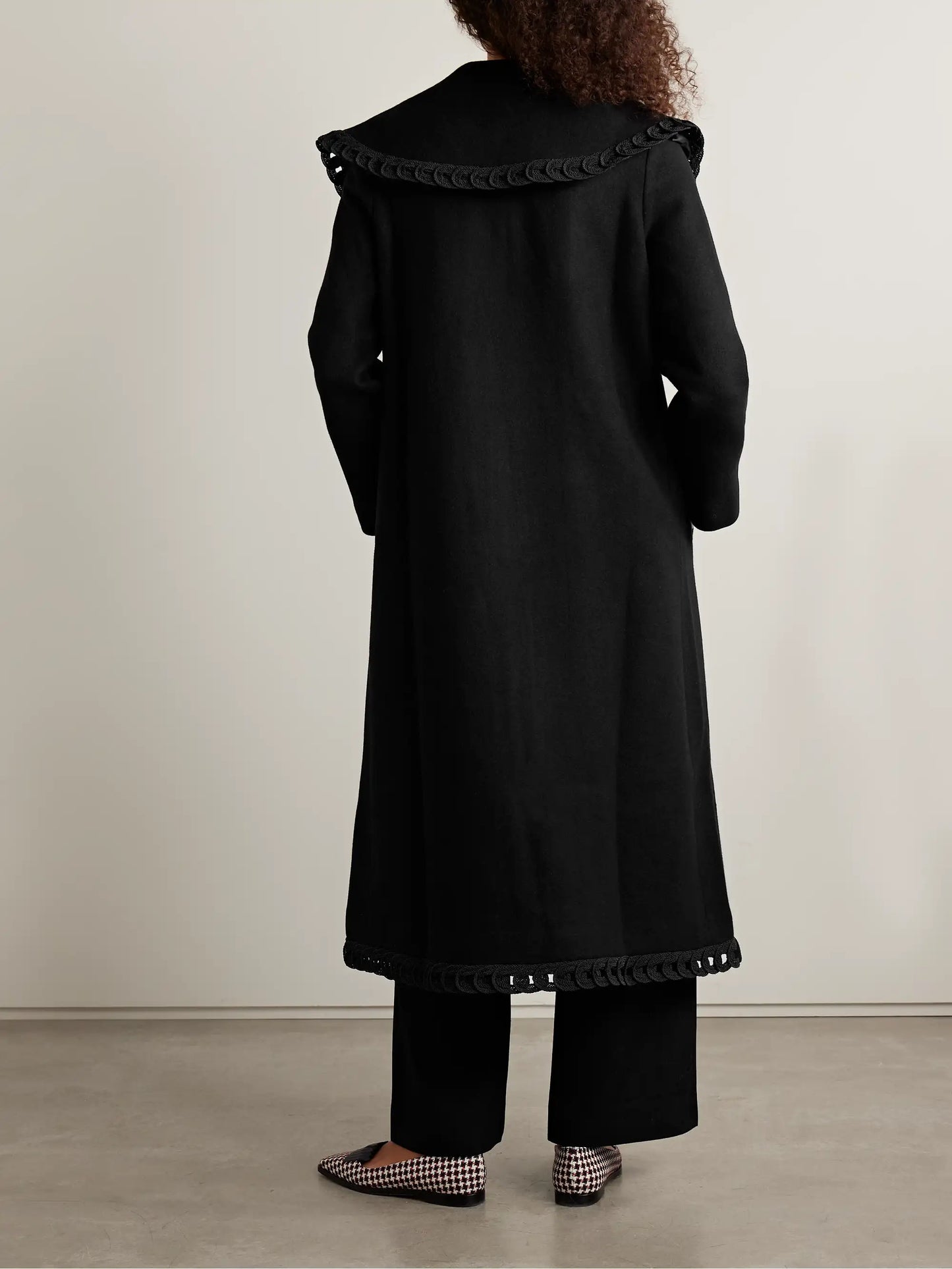 Dover Belted Embroidered Wool Coat
