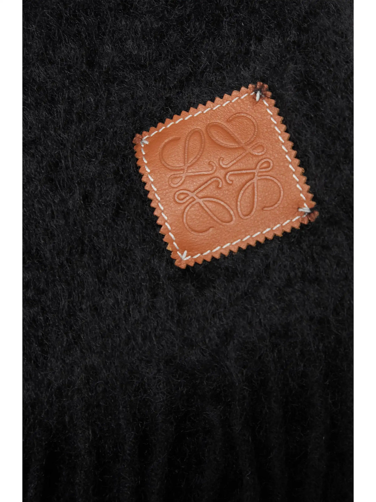 Fringed Leather-trimmed Mohair-blend Scarf
