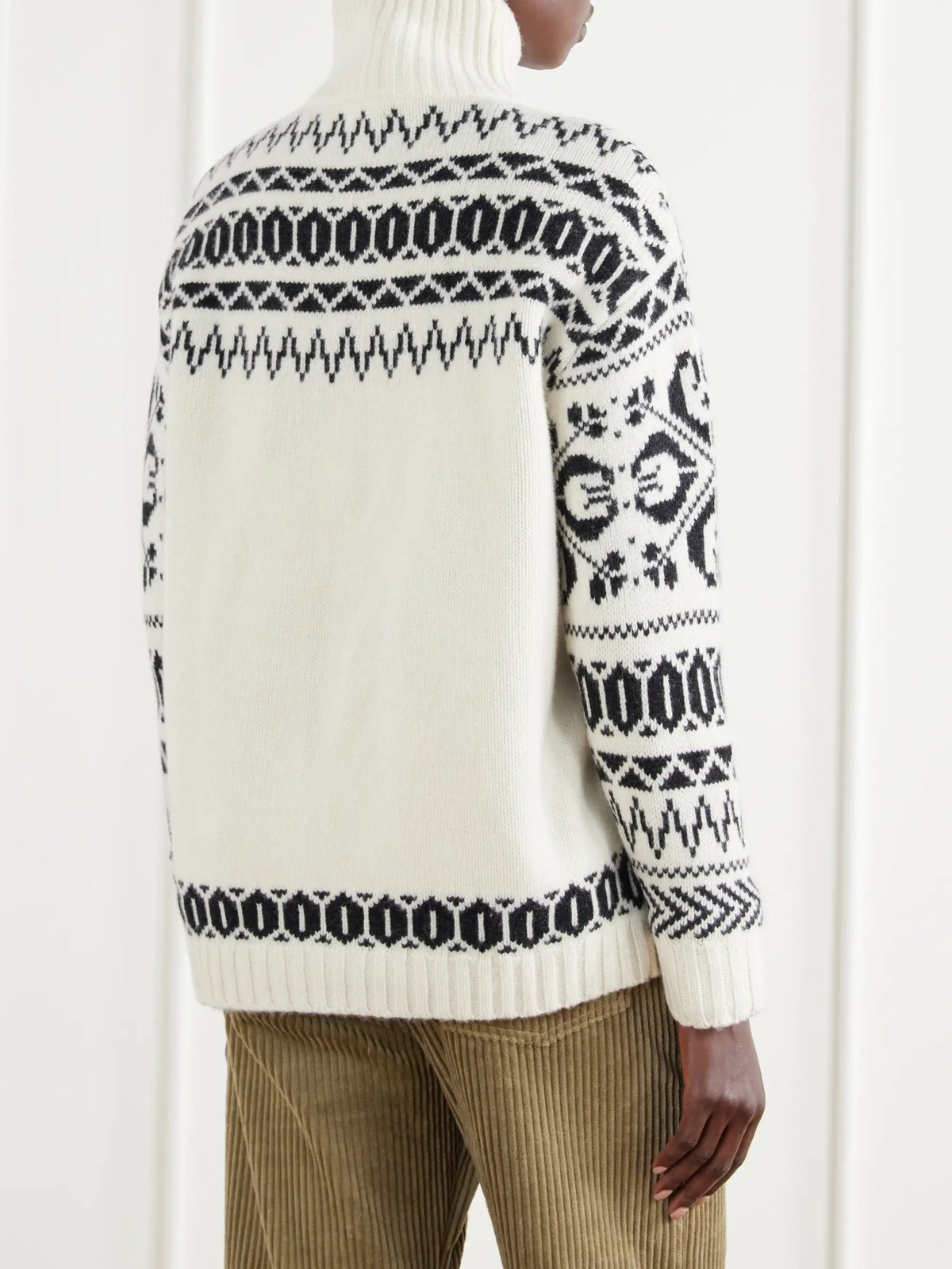Polo Ralph Lauren Embroidered Fair Isle Wool And Cashmere-blend Half-zip Sweater