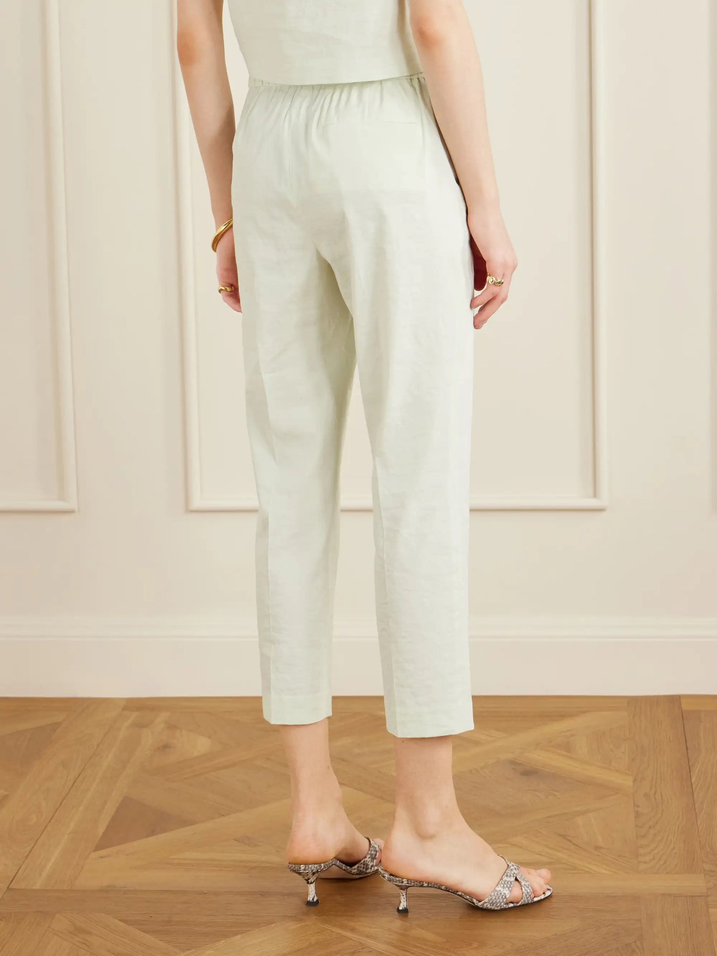 Treeca Linen-blend Straight-leg Pants