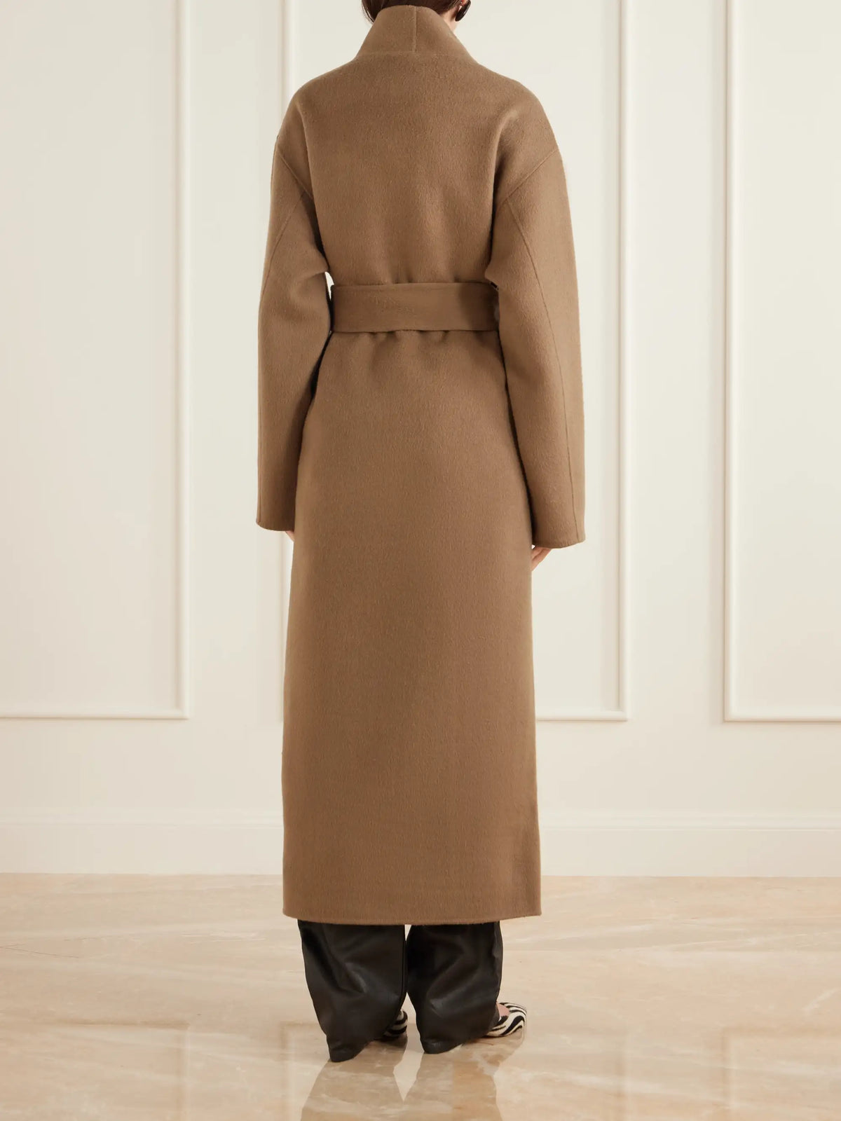 Almada Mara Belted Brushed Wool-felt Coat
