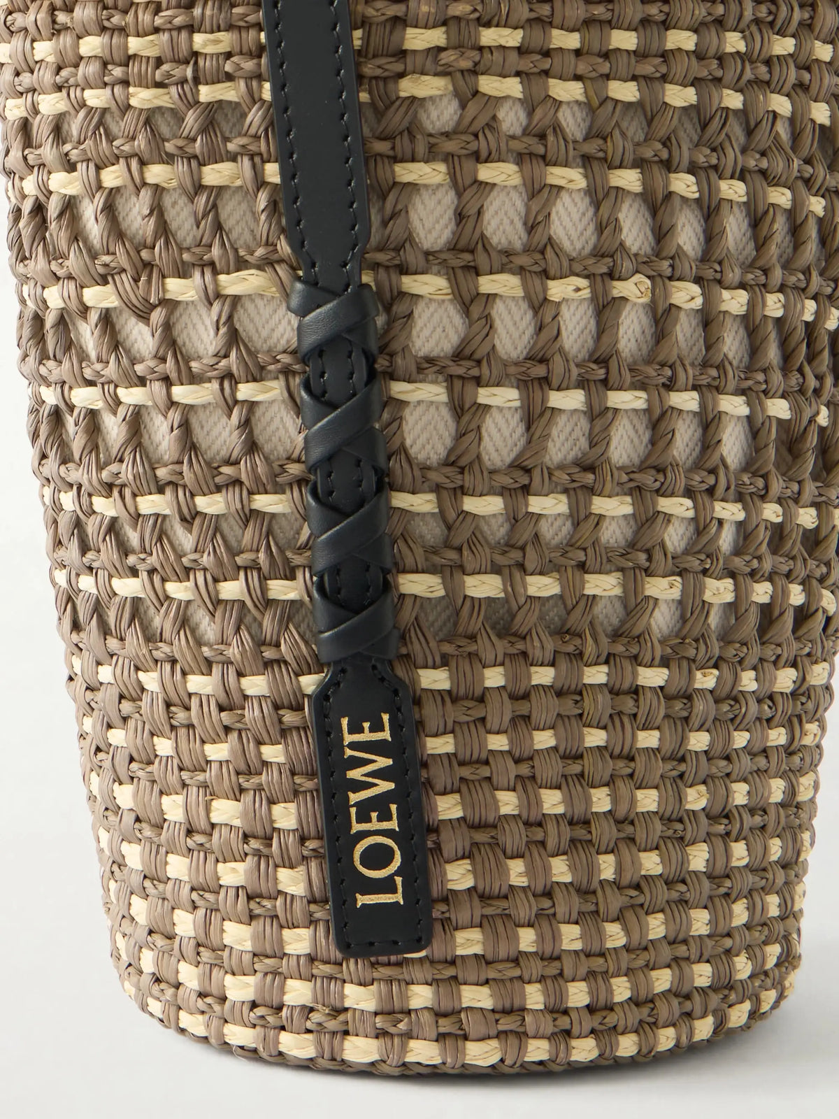 + Paula's Ibiza Braid Leather-trimmed Raffia Shoulder Bag