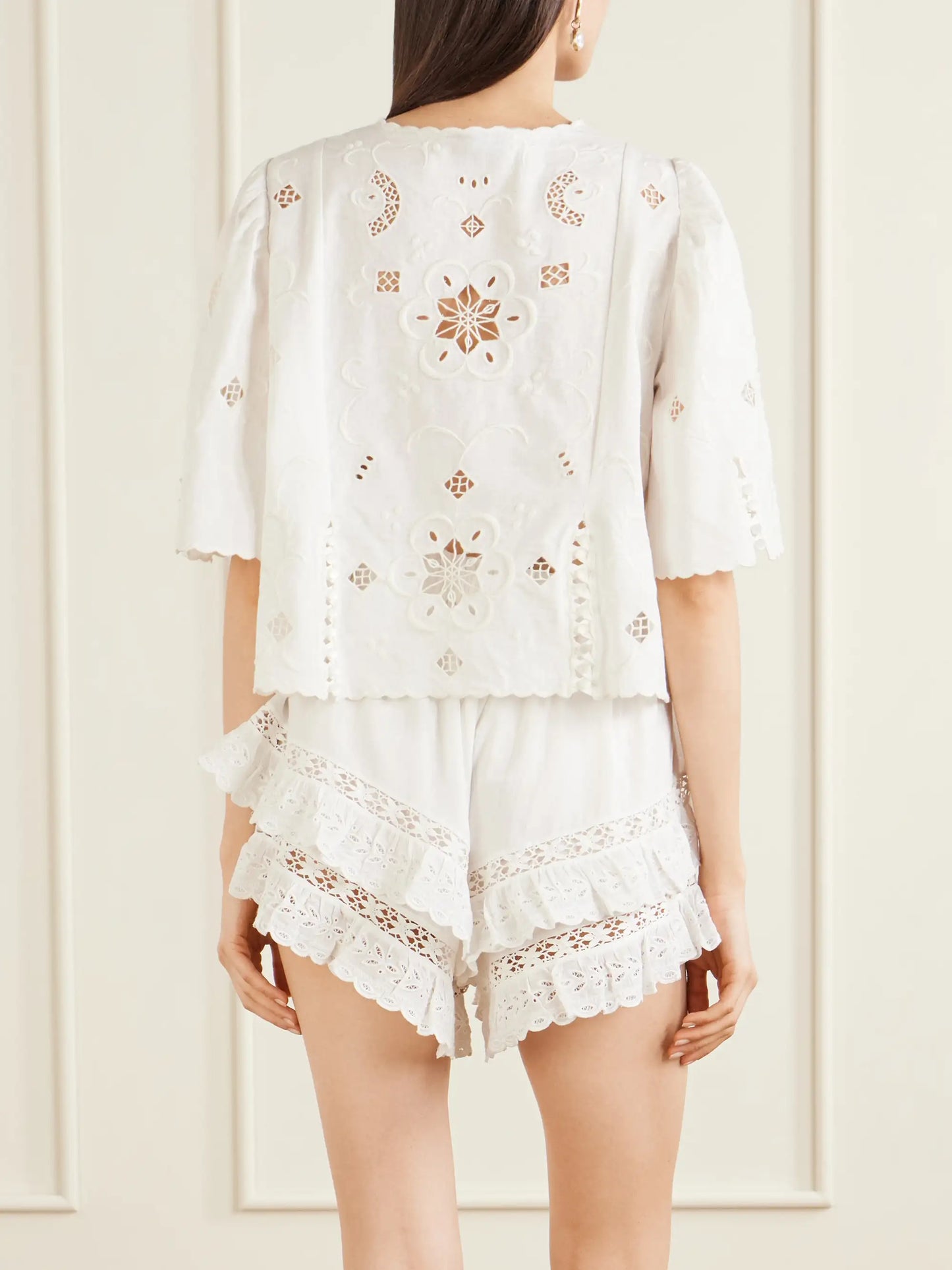 Gardener Broderie Anglaise Cotton And Linen-blend Blouse