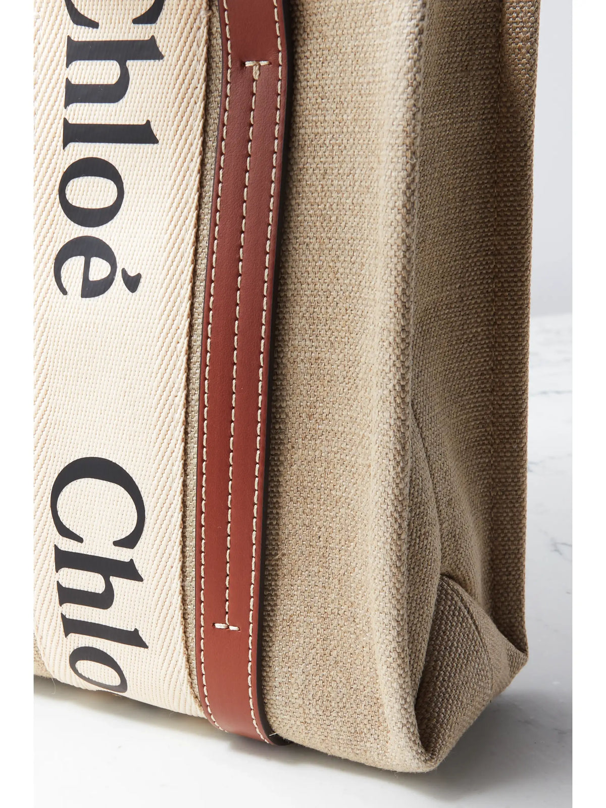 + Net Sustain Woody Small Embroidered Leather-trimmed Linen Tote