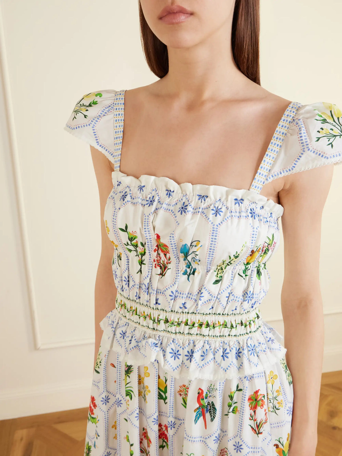 Farm Rio Tropical Porcelain Printed Cotton-poplin Maxi Dress