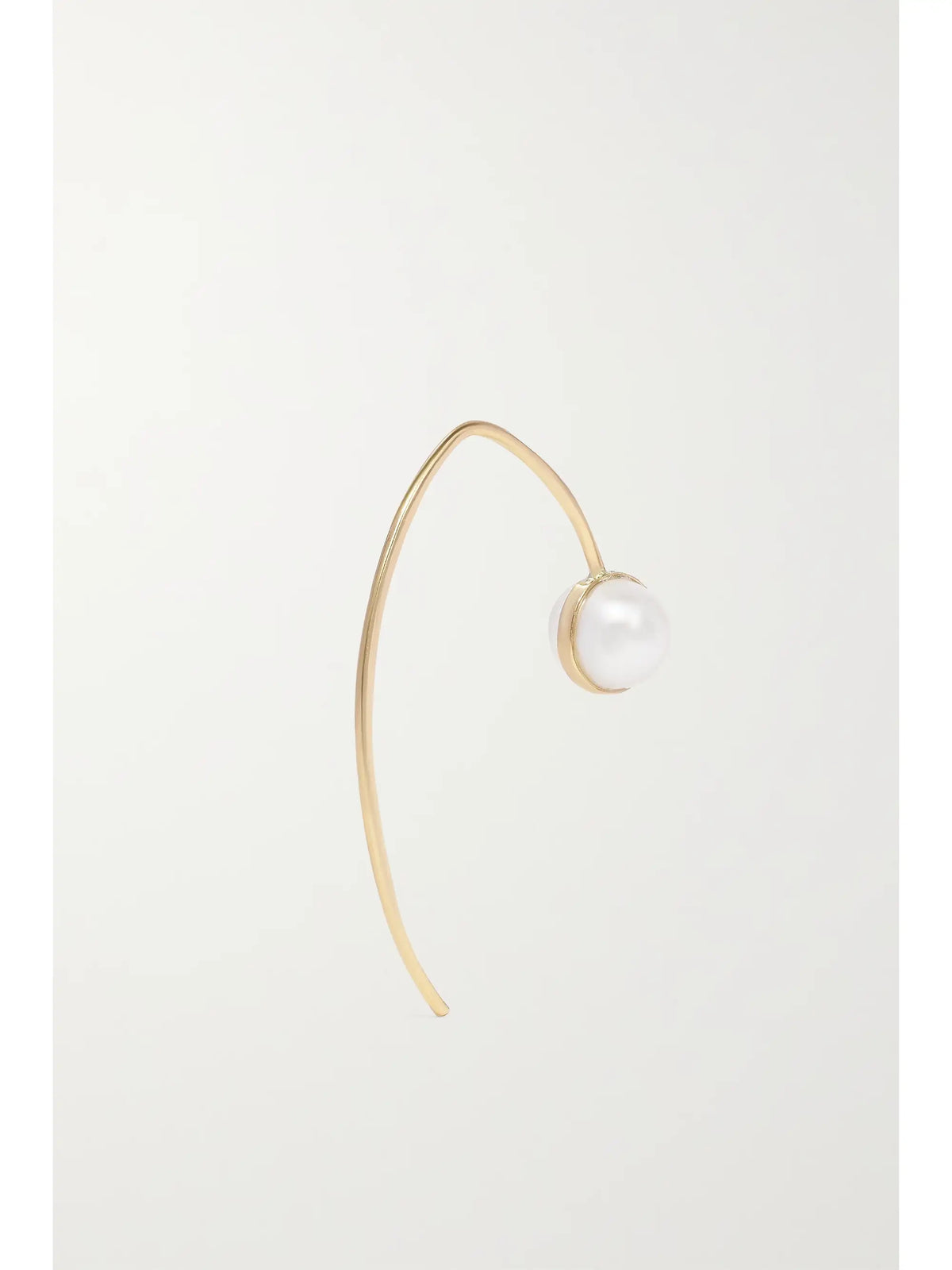 Wishbone 14-karat Recycled Gold Pearl Earrings
