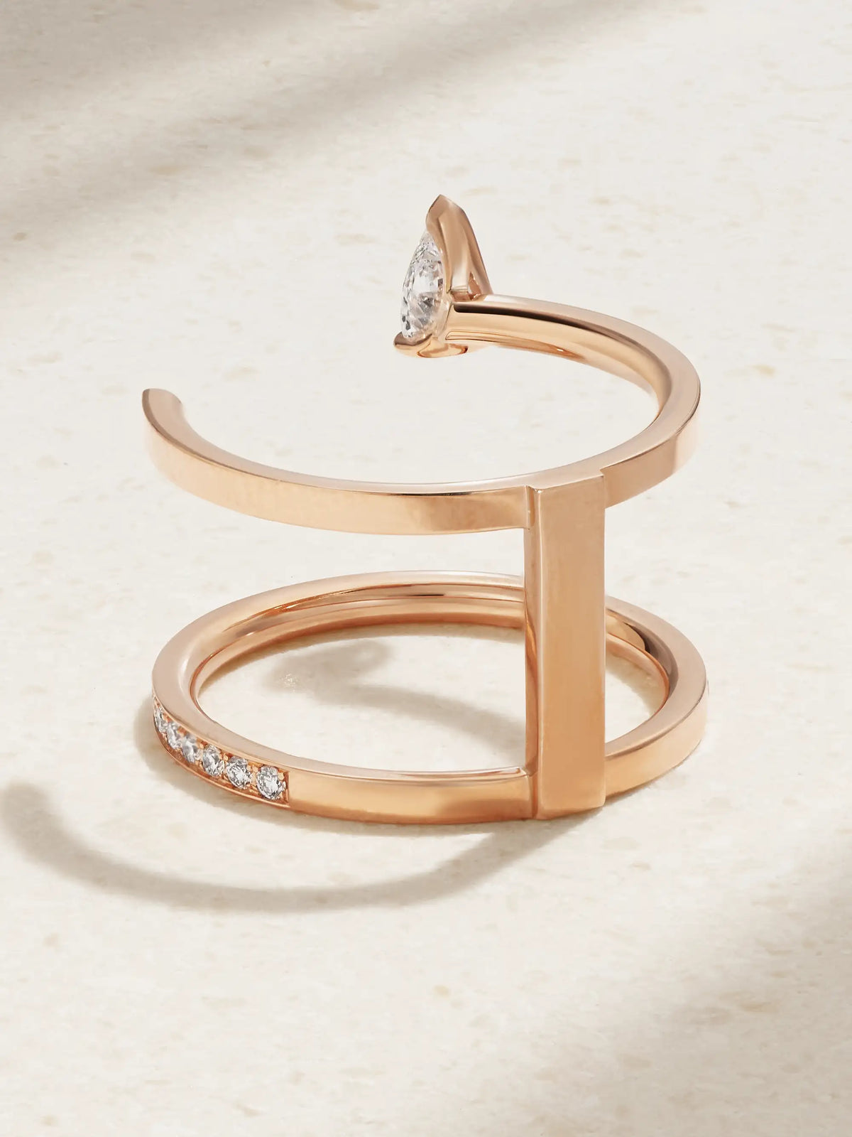 Serti Sur Vide 18-karat Rose Gold Diamond Ring