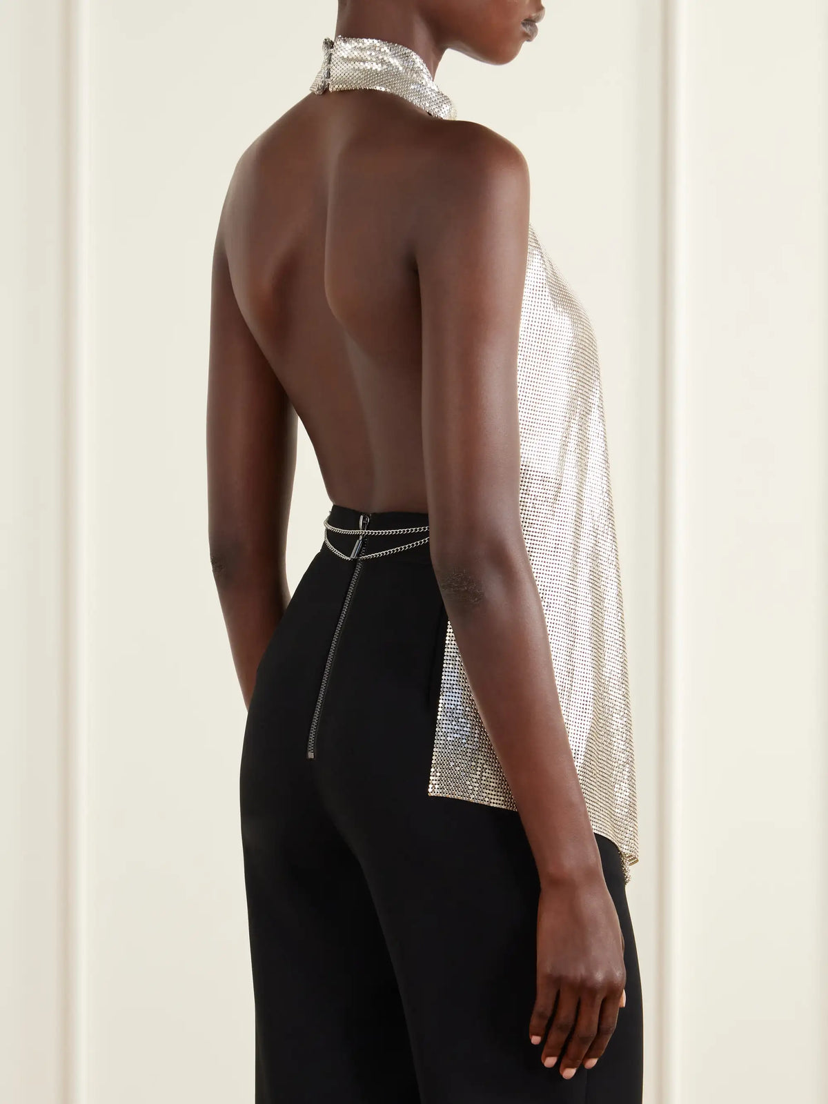Stella McCartney Open-back Chainmail Halterneck Blouse