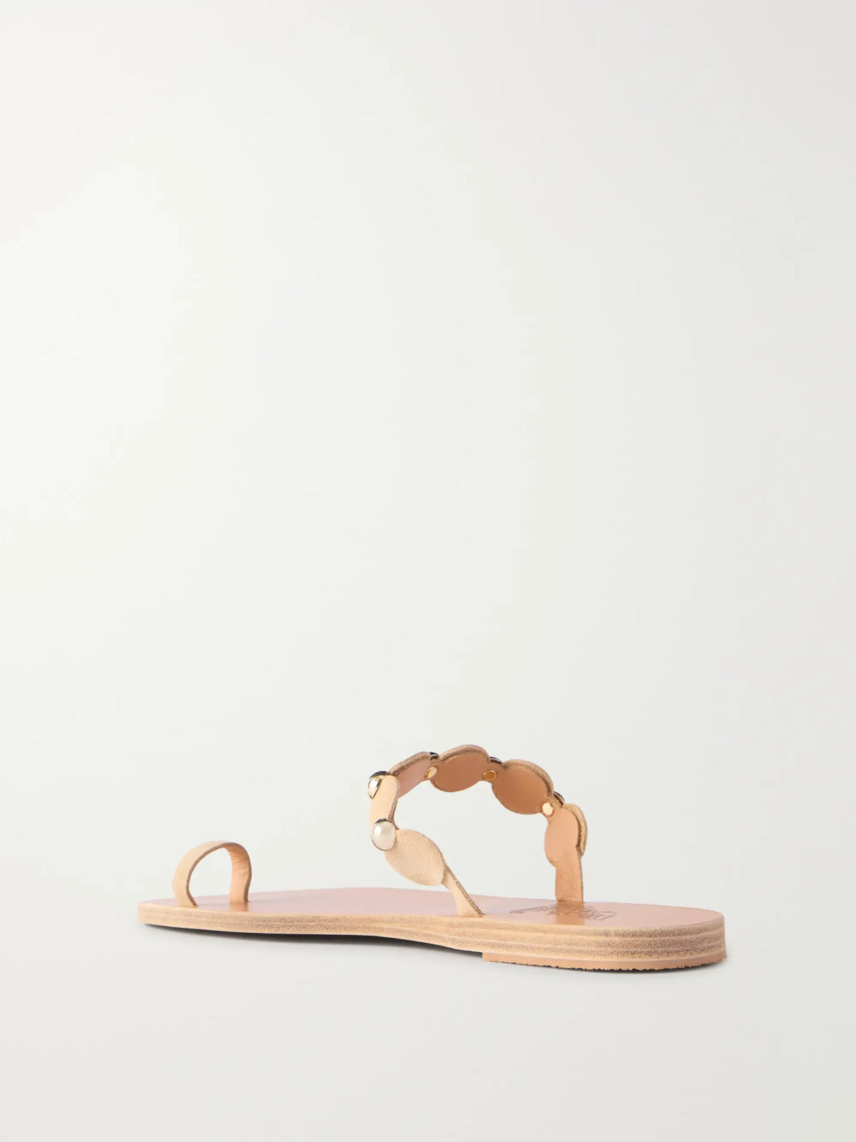 Ancient Greek Dirki Studded Metallic Leather Sandals