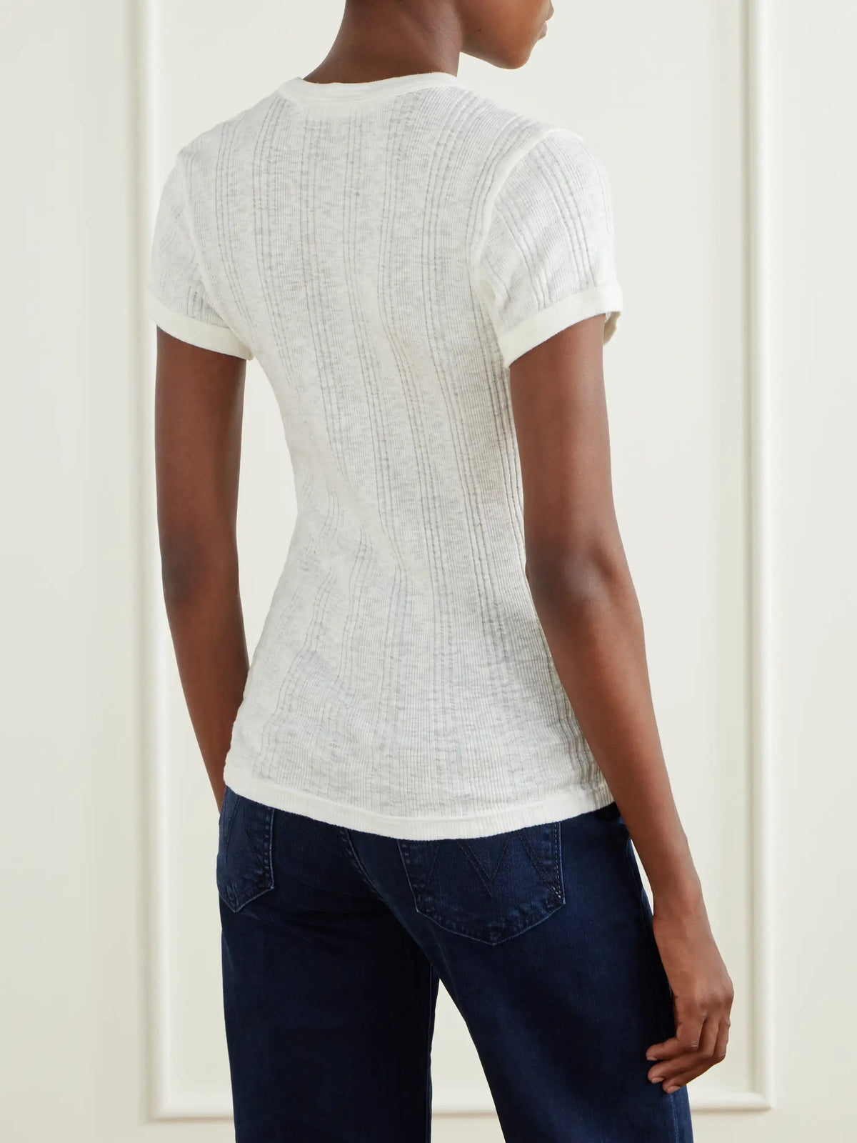 Mother The Itty Bitty Ringer Ribbed Cotton-jersey T-shirt