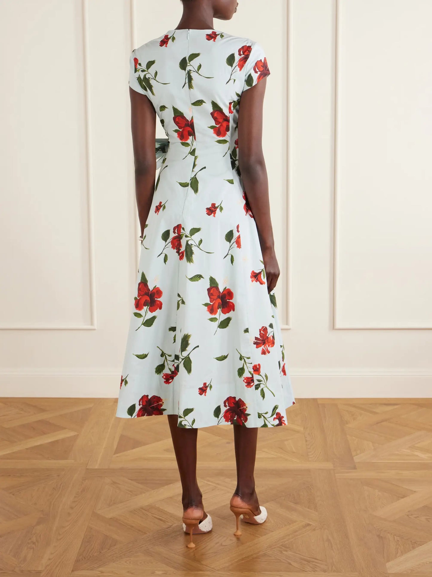 Floral-print Cotton-poplin Wrap Midi Dress