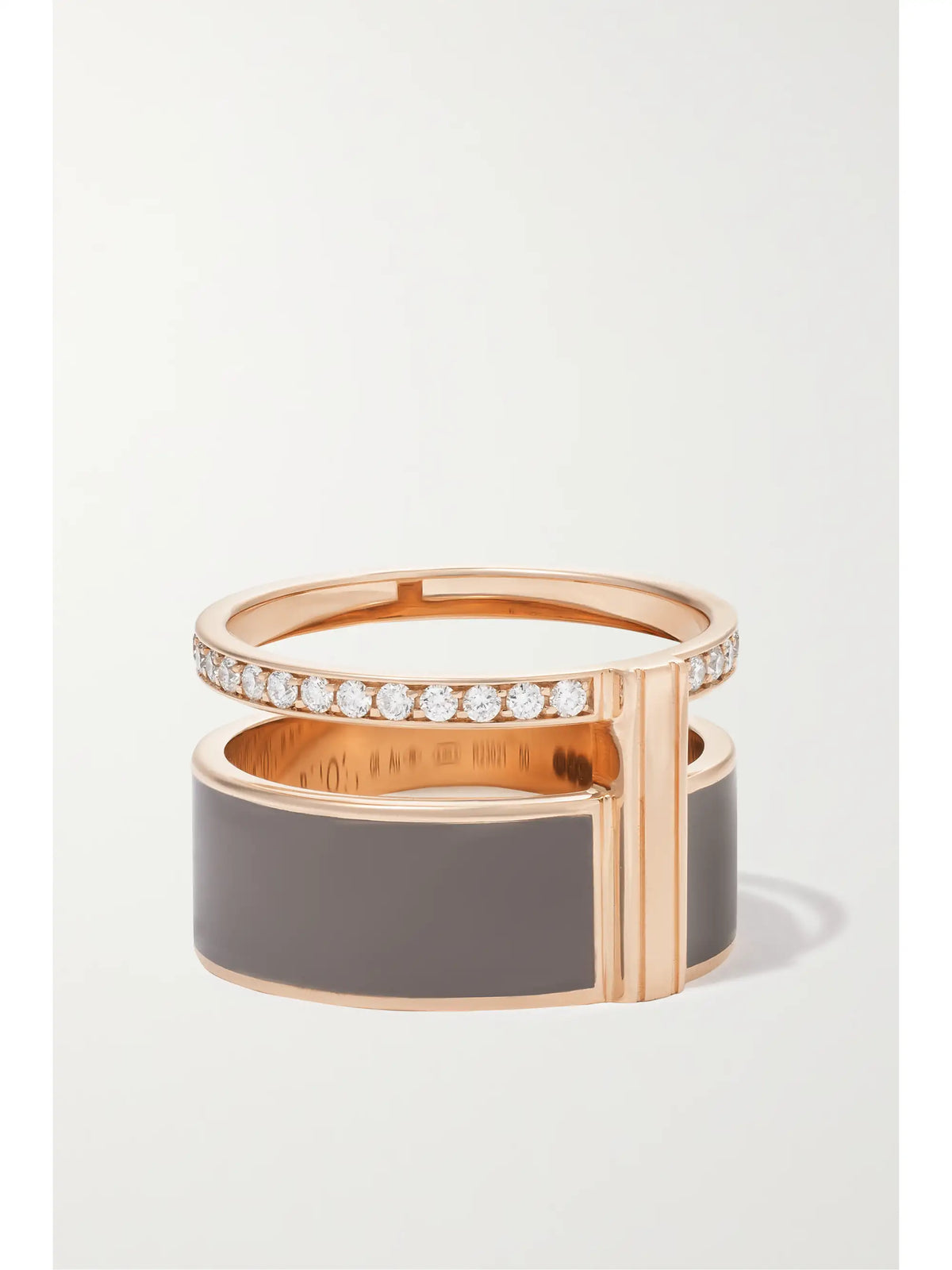 Berbere 18-karat Rose Gold, Lacquer And Diamond Ring