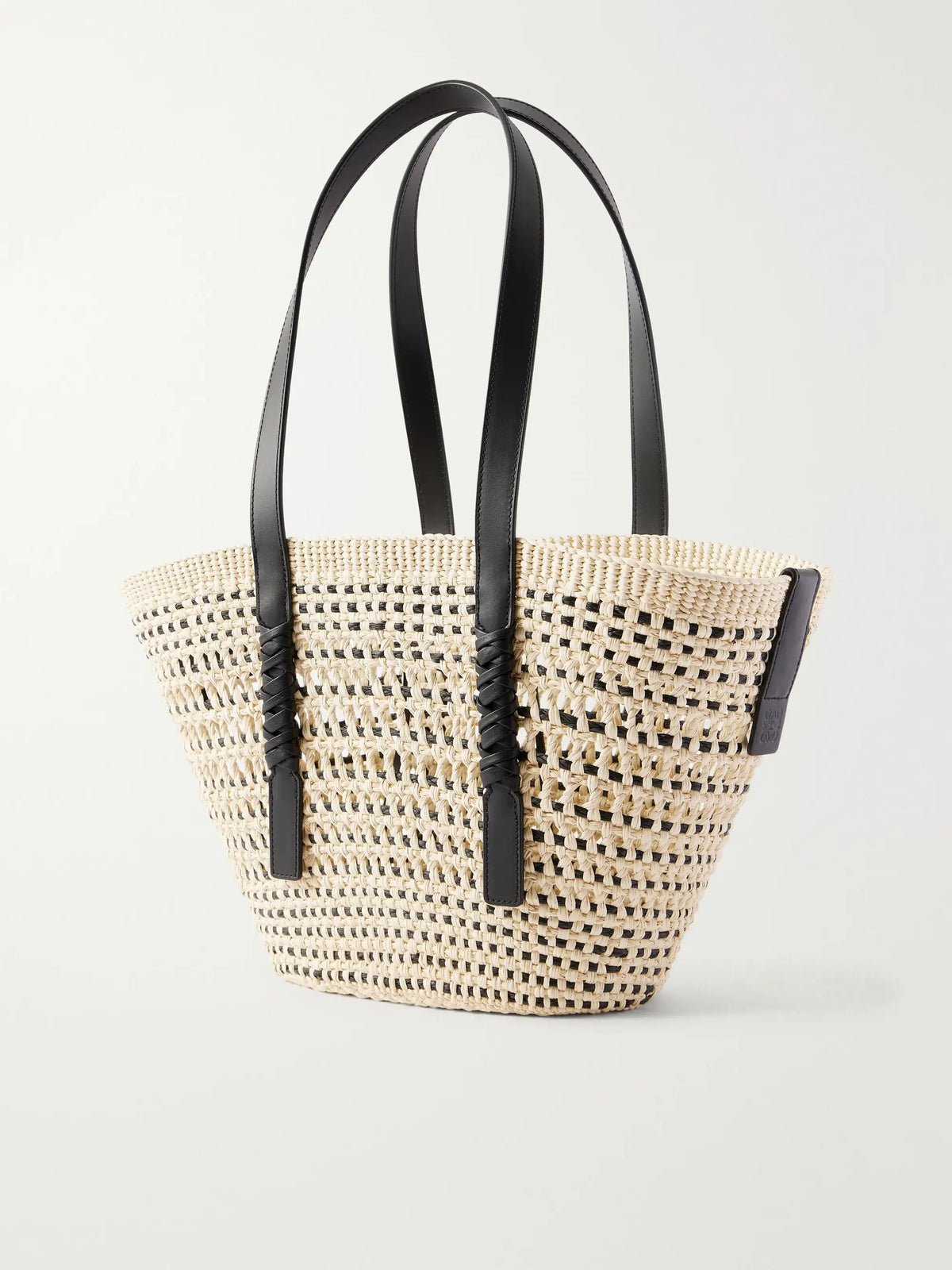 + Paula's Ibiza Braid Medium Leather-trimmed Raffia Tote
