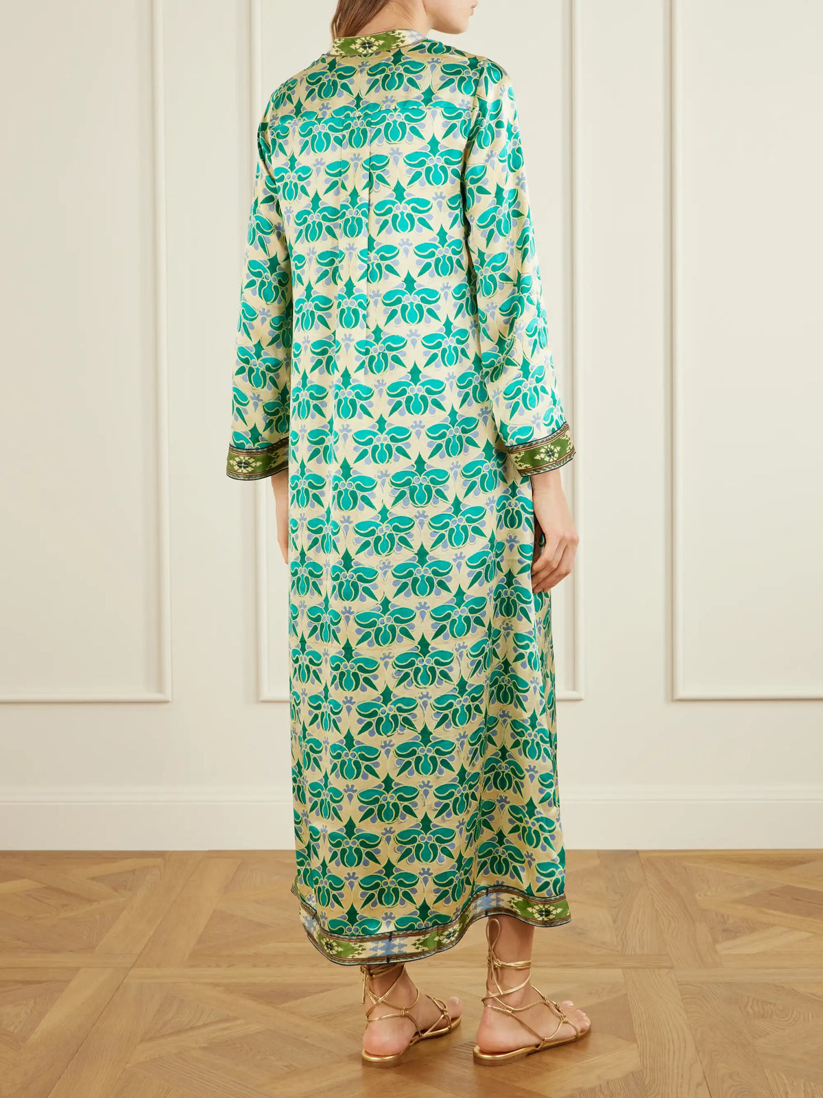 Emporio Sirenuse Jenna Jewelry Mare Printed Silk-satin Midi Dress