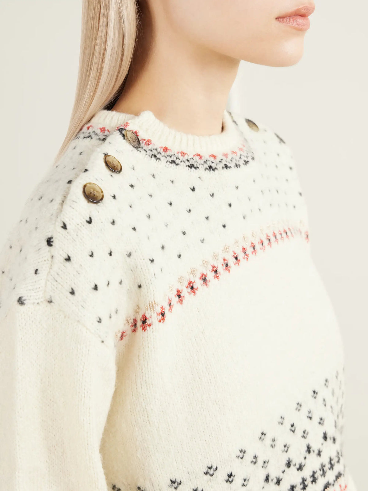 MARANT ÉTOILE Zury Fair Isle Rib-trimmed Knitted Sweater