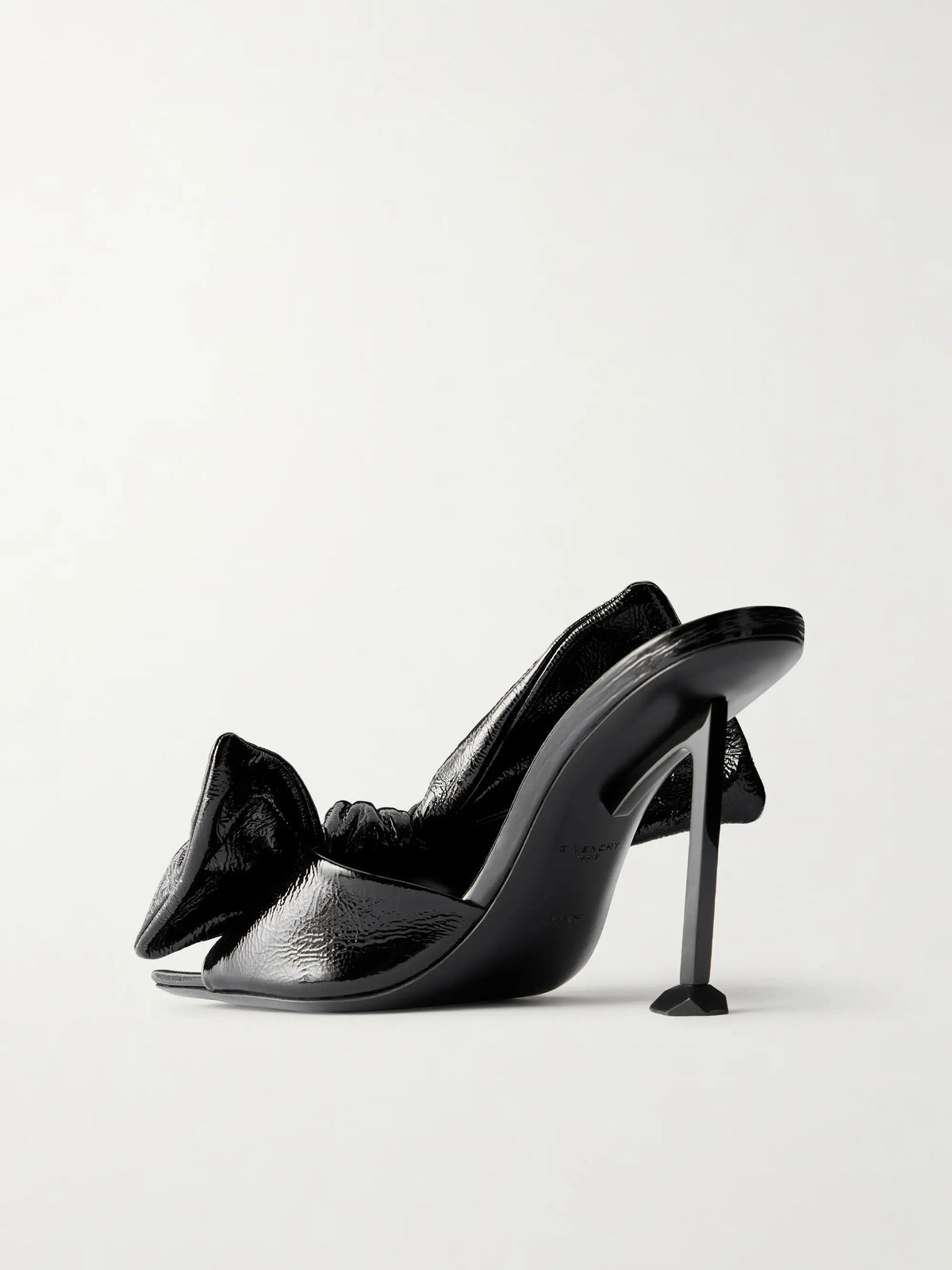 Boudoir Bow-detailed Leather Mules