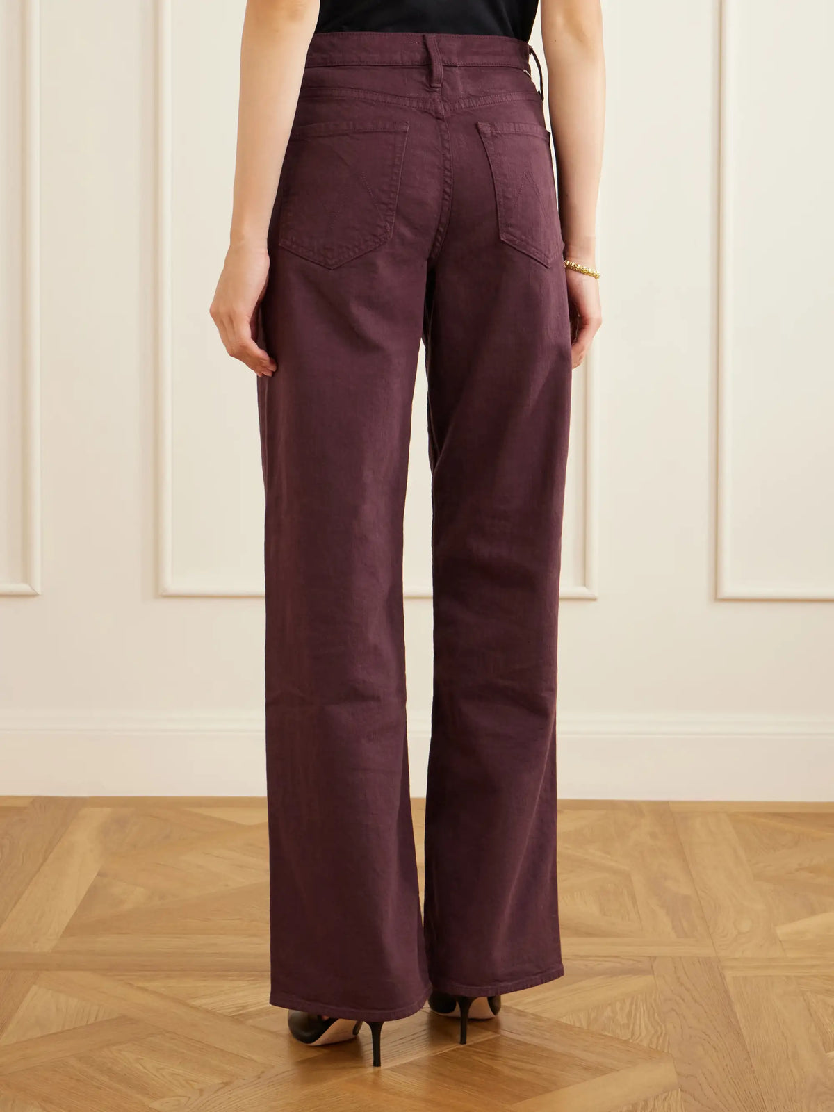 Mother The Rerun Zip Sneak High-rise Wide-leg Jeans