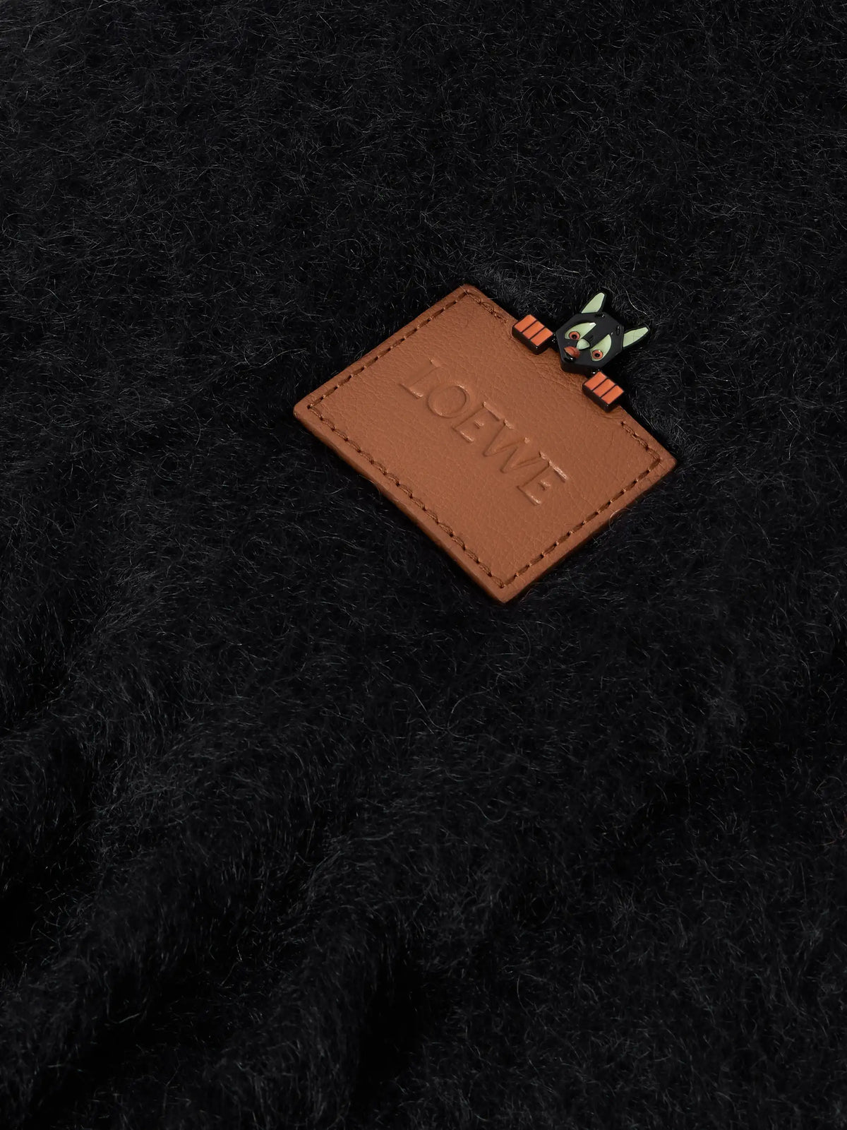 Appliquéd Embroidered Fringed Mohair-blend Scarf