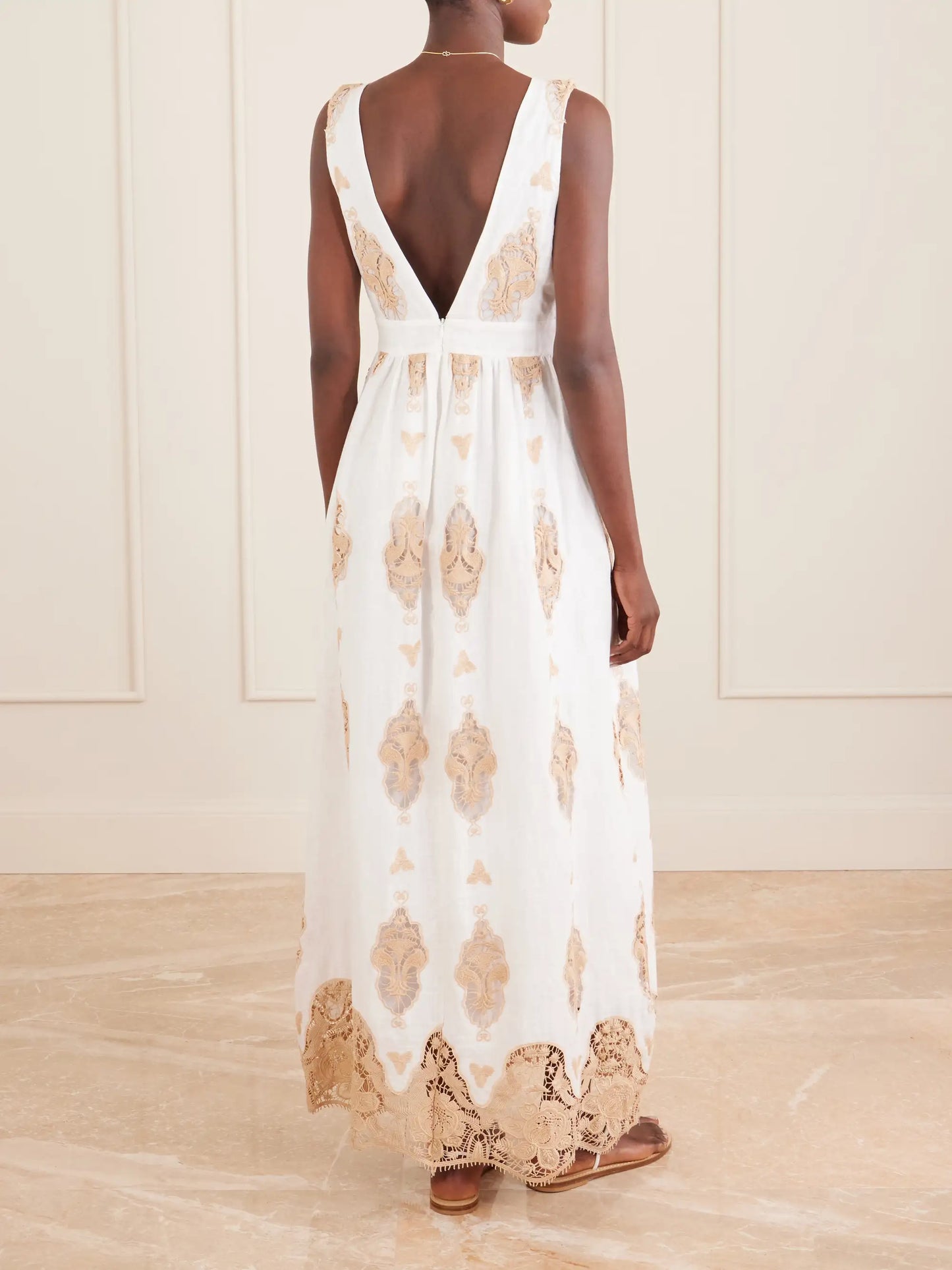 Jenny Broderie Anglaise Linen Maxi Dress