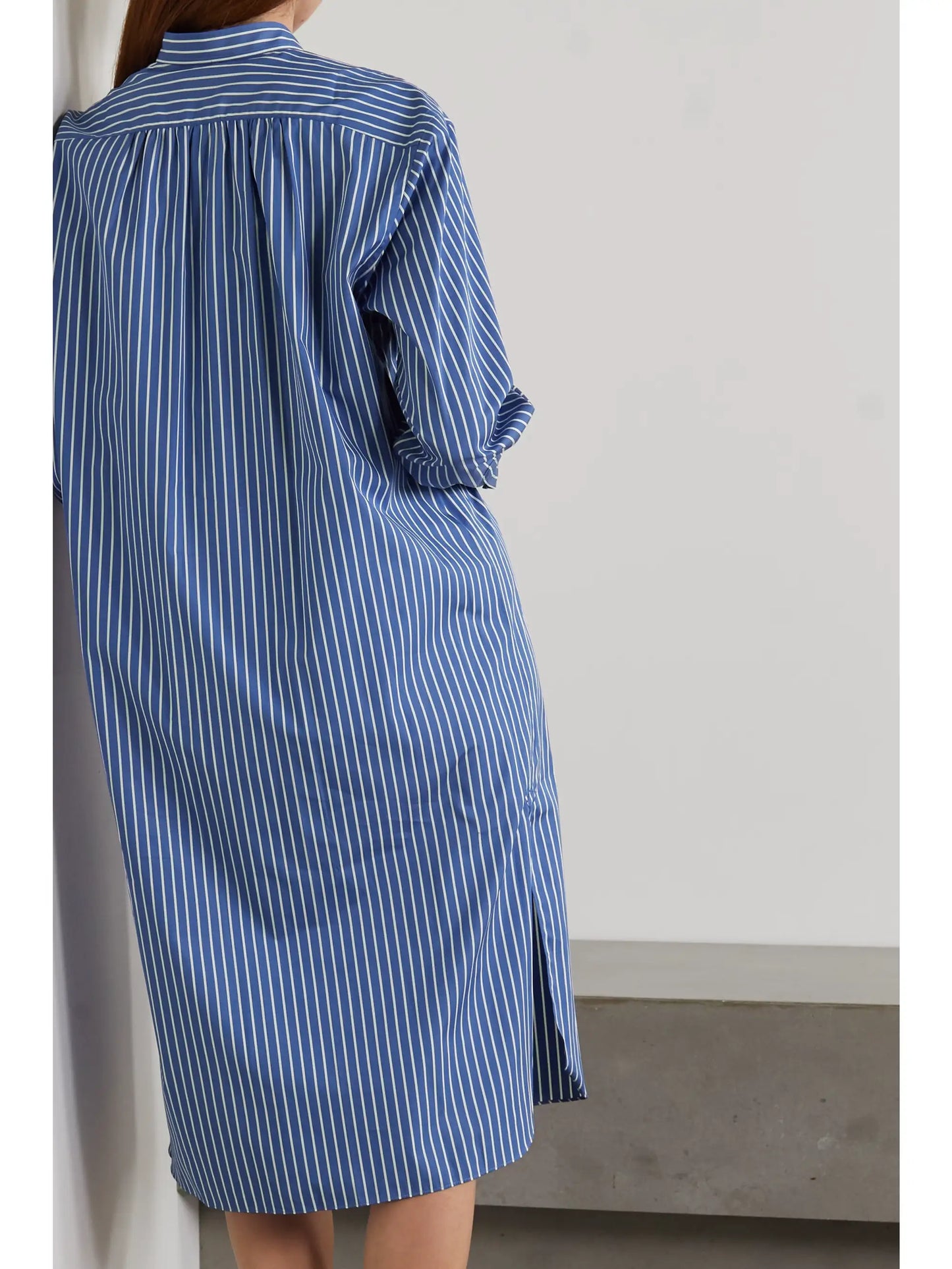 Elysee Oversized Striped Cotton-poplin Nightdress